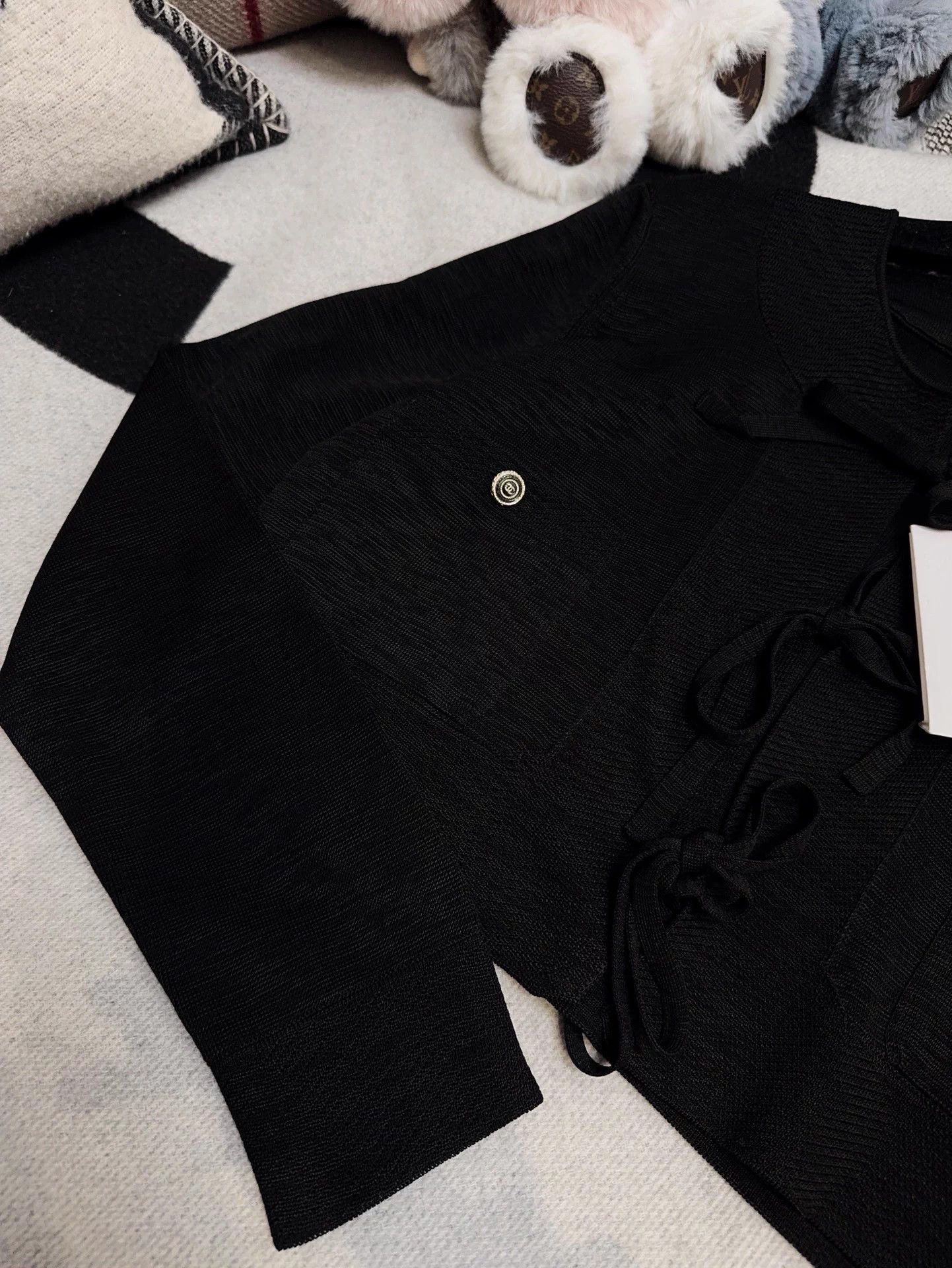Chanel Chanel 21P Black Tied Bow Light Knit Cardi 38 New Size S / US 4 / IT 40 - 6 Thumbnail