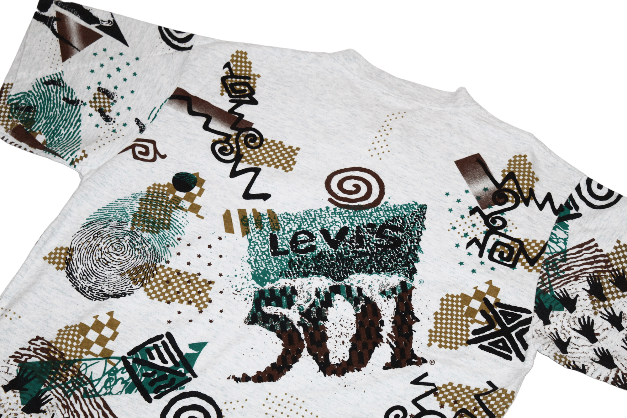 Levi's VTG🔥 90s Levi's 501 abstract art melange baggy t-shirt Size US L / EU 52-54 / 3 - 7 Thumbnail