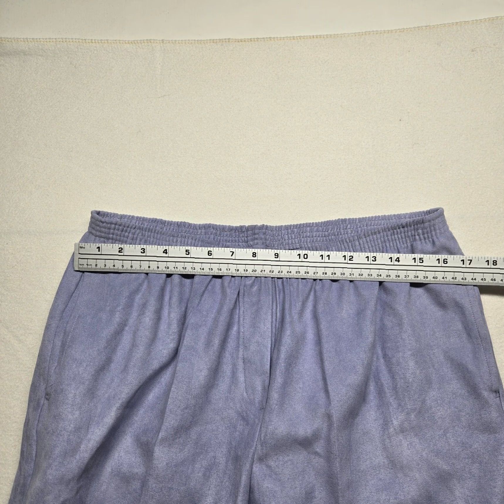 Vintage Southern Lady Pants Women's Solid Blue Elastic Waist Pockets 26" Inseam Size 16 Dress Pants Mens Women? Size 38" / US 16 / IT 52 - 4 Thumbnail