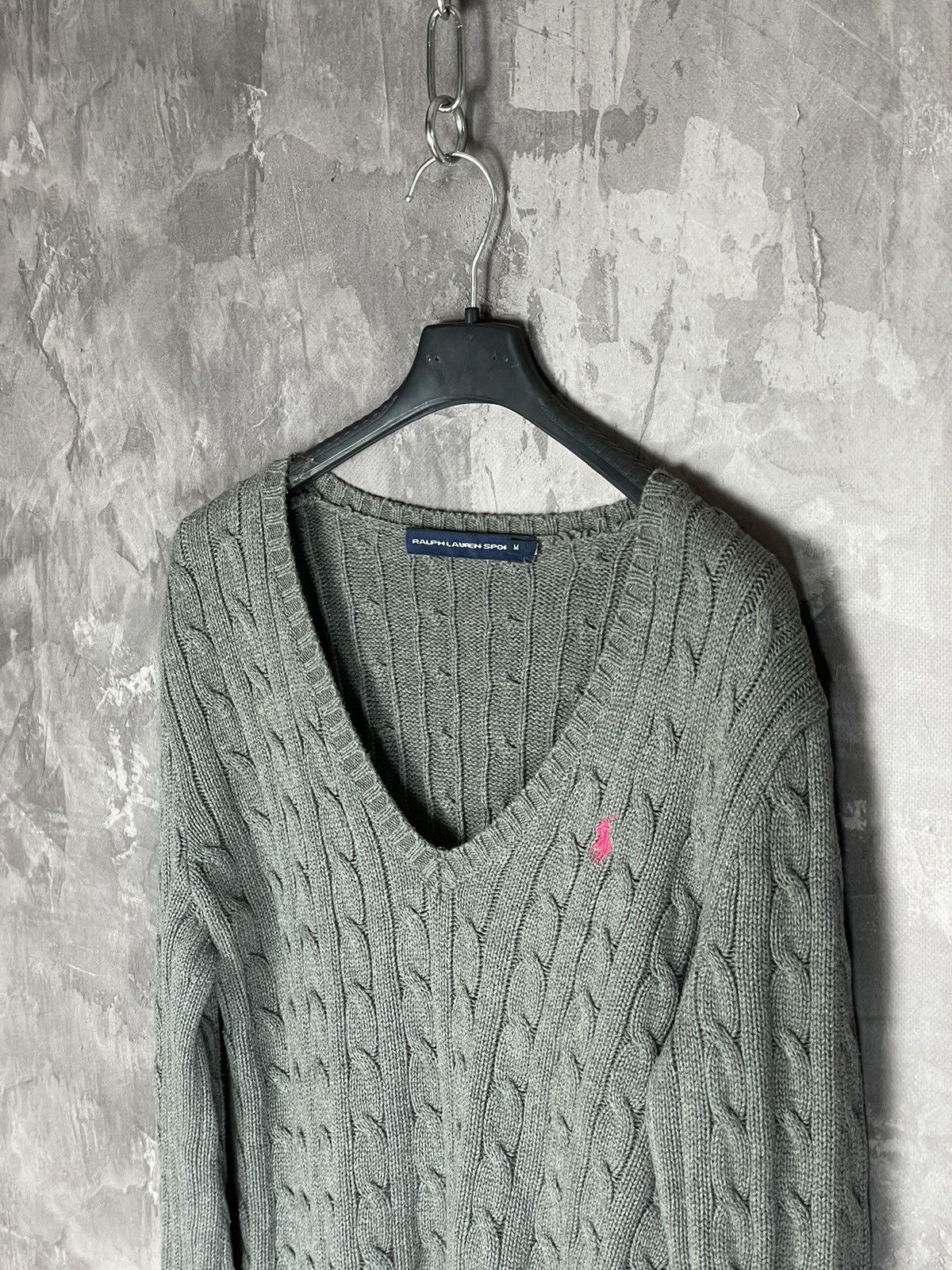 Polo Ralph Lauren × Ralph Lauren Vintage Ralph Lauren Cuble Knit V Neck Sweater Size M / US 6-8 / IT 42-44 - 7 Thumbnail