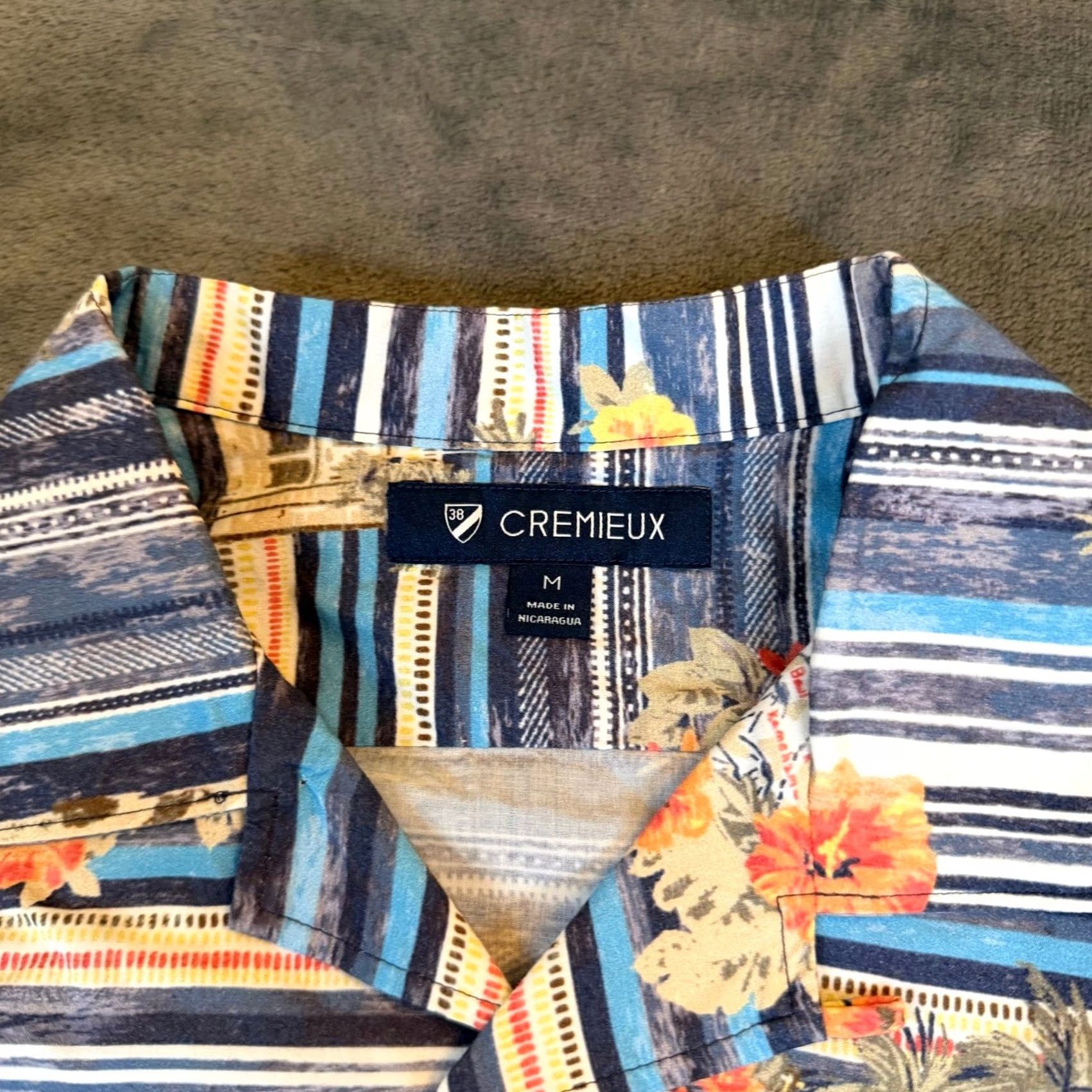 Cremieux Cremieux Martinique Collection Button Up Shirt Mens Medium Blue Multicolor Tropical Striped Hawaiian NWT Size US M / EU 48-50 / 2 - 2 Thumbnail