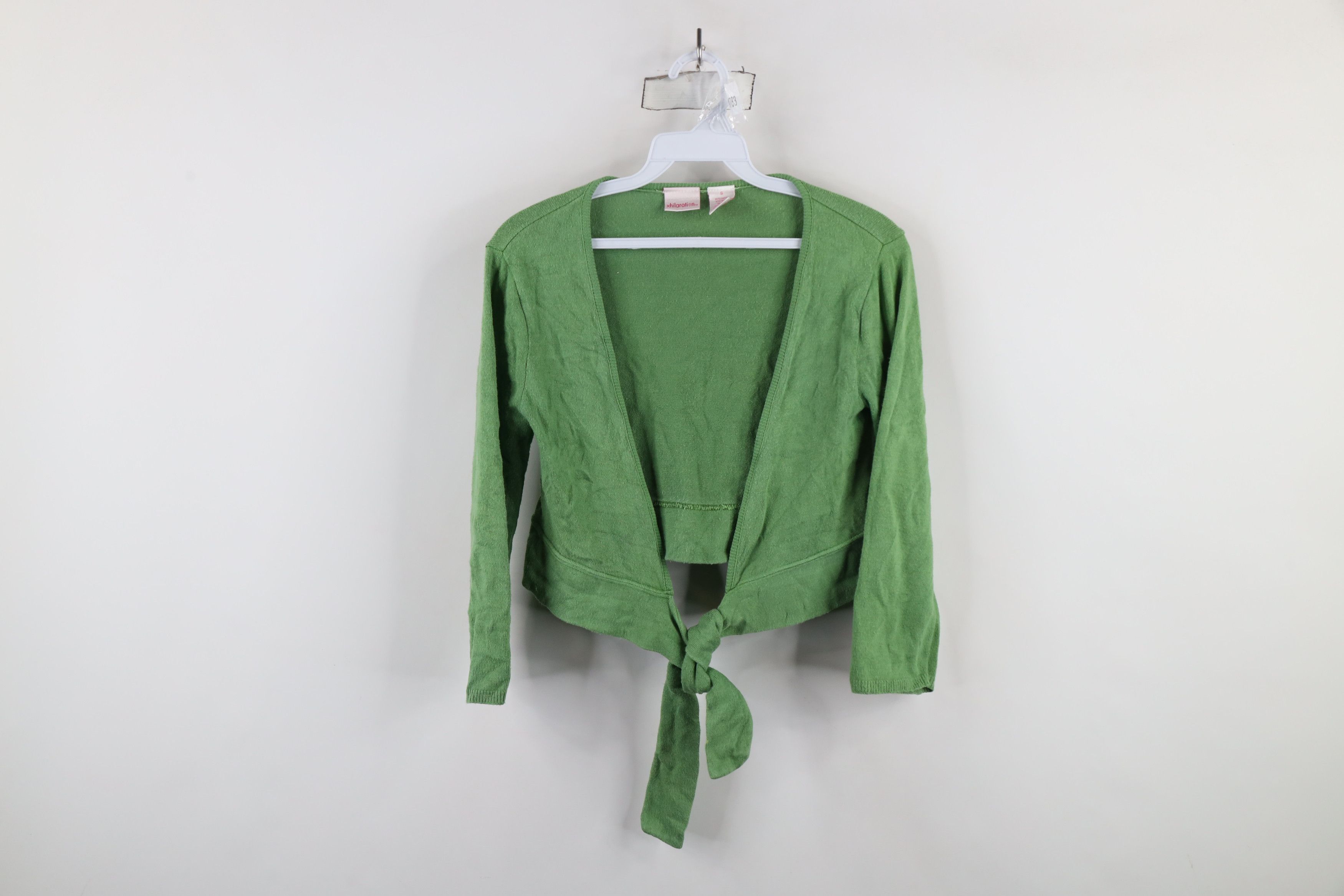 Vintage Vintage 90s Y2K Babydoll Bella Tie Wrap Knit Sweater Green Size S / US 4 / IT 40 - 1 Thumbnail