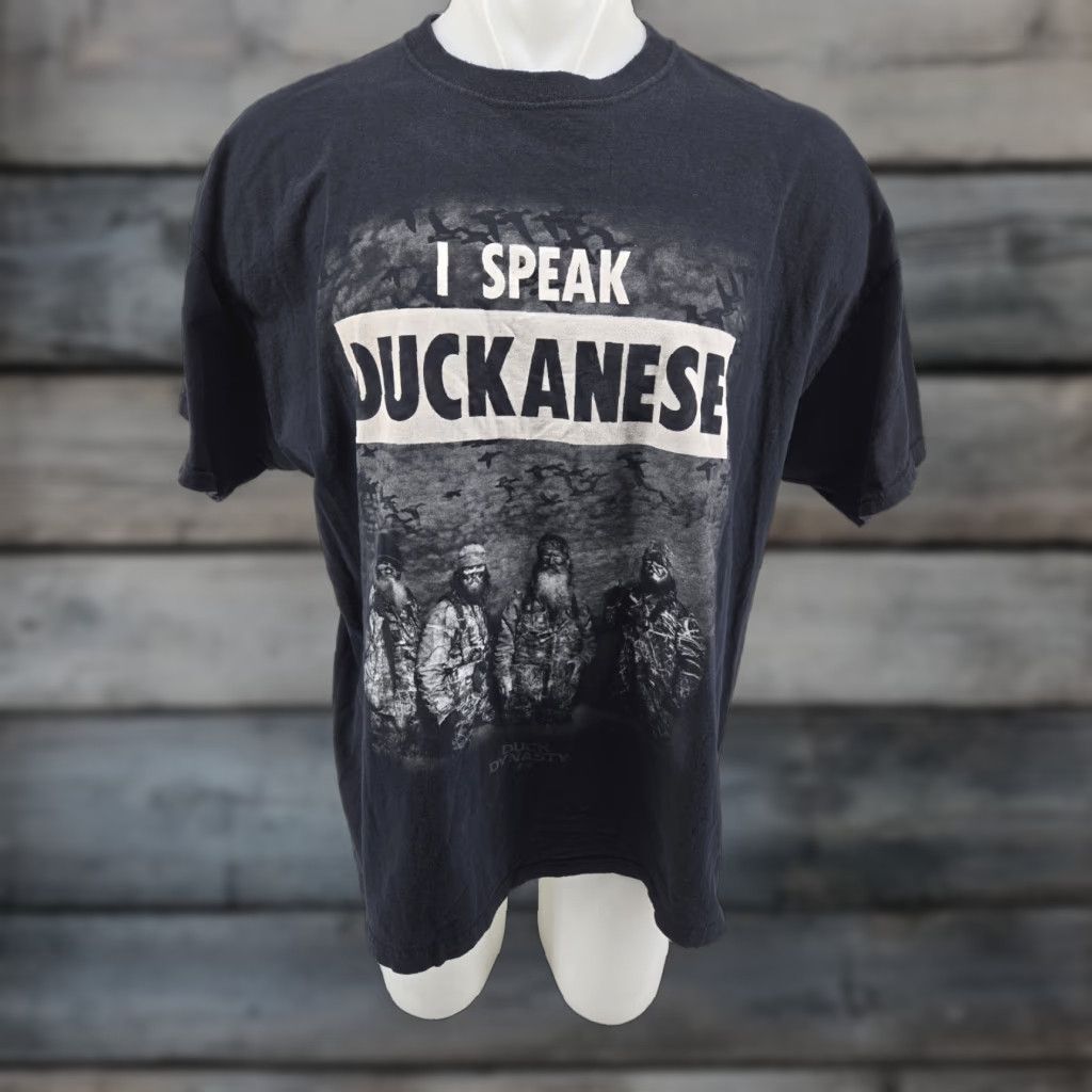 Vintage VINTAGE Duck Dynasty Shirt 2XL I Speak DUCKANESE Men Black 100% Cotton Graphic Tee Size US XXL / EU 58 / 5 - 1 Thumbnail