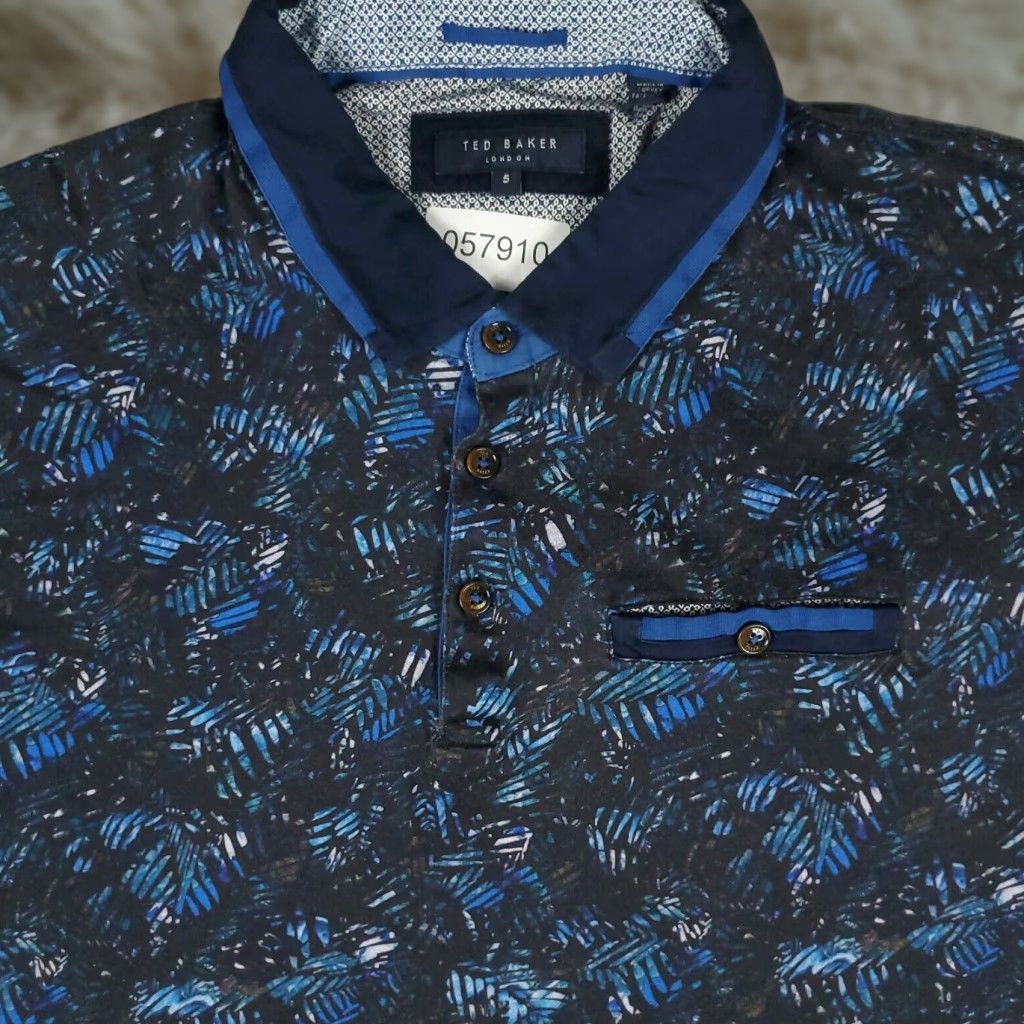 Ted Baker VINTAGE Ted Baker London Polo Shirt Men's Size 5 Blue Black Cotton Casual Short Sleeve Size US S / EU 44-46 / 1 - 1 Thumbnail