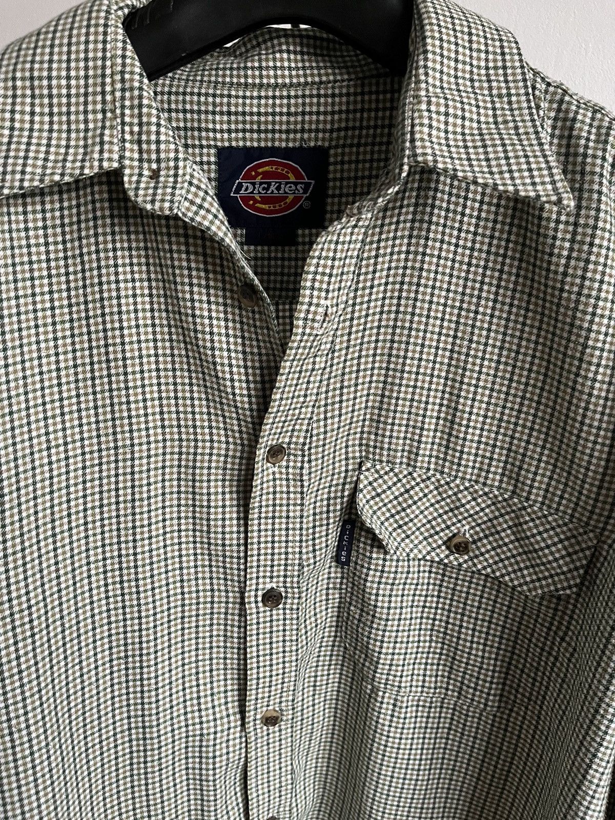 Dickies × Japanese Brand × Vintage Vintage 90s Dickies Plaid Button Up Shirt Flannel Workwear Size US L / EU 52-54 / 3 - 5 Thumbnail