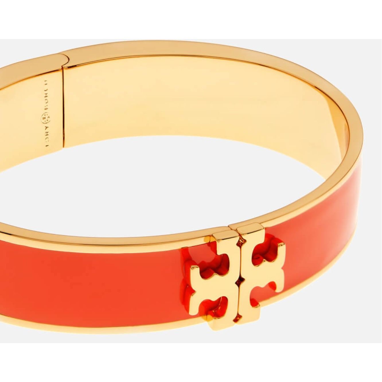 Tory Burch ✺✺ Tory Burch Womens Red & Gold Kira Hinged Enamel Bracelet Size ONE SIZE - 2 Thumbnail