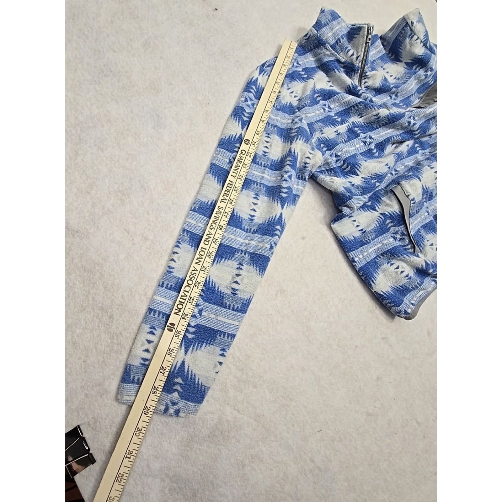 Vintage VINTAGE Rafter C Aztec Sweatshirt Mens Medium Blue Dirt Pullover 1/4 Zip Western Fleece Size US M / EU 48-50 / 2 - 7 Thumbnail