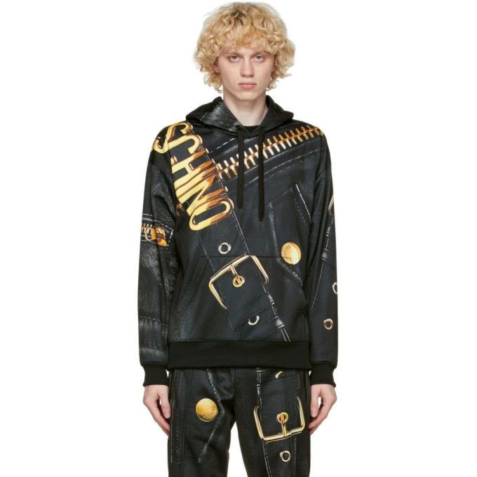 Moschino o1y0225 Logo Hoodie in Black/Gold Size US S / EU 44-46 / 1 - 1 Thumbnail