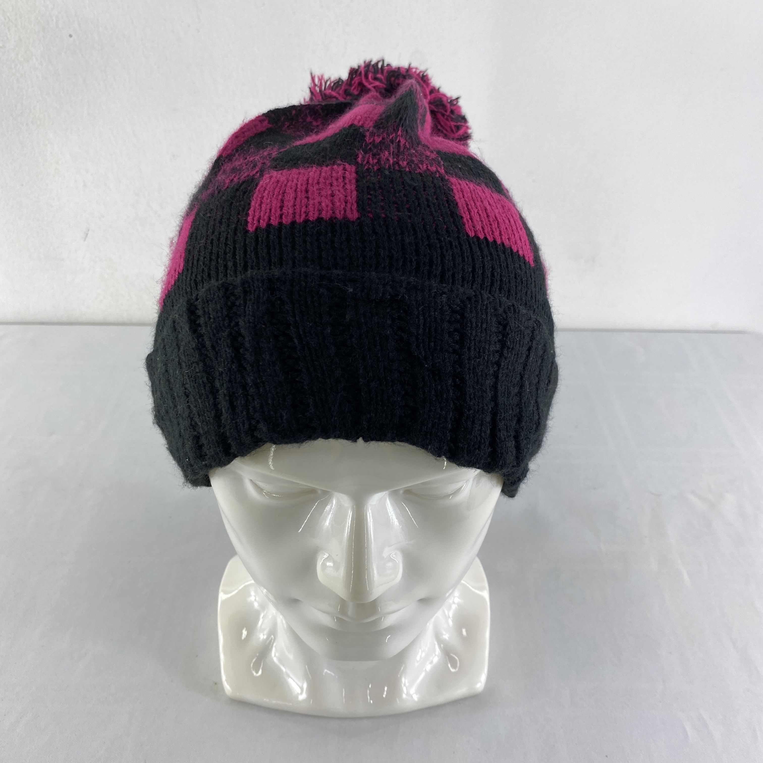 Japanese Brand Checkered Design Snow Cap Hat Beanie -BN628 Size ONE SIZE - 2 Thumbnail
