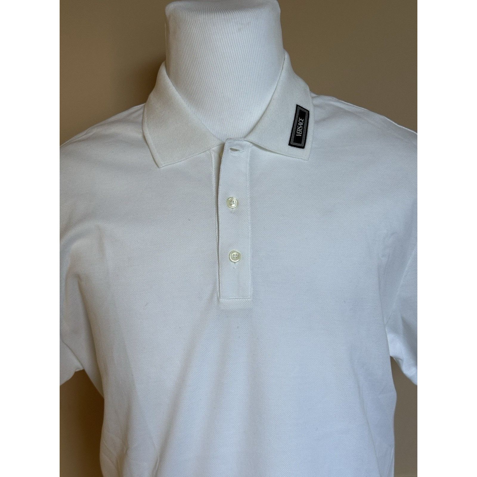 Versace Versace White Piquet Cotton Polo Shirt 2XL 1013906 NWT $800 Size US XXL / EU 58 / 5 - 2 Thumbnail