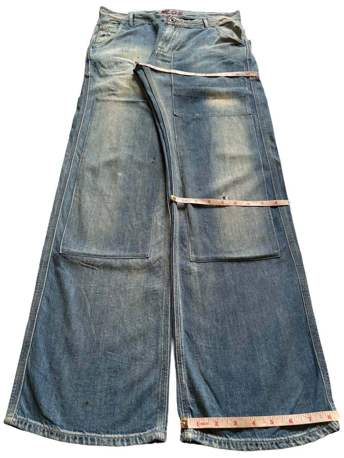 Japanese Brand Vintage Japanese Brand Patches Faded Wash Baggy Jeans Size US 30 / EU 46 - 15 Thumbnail