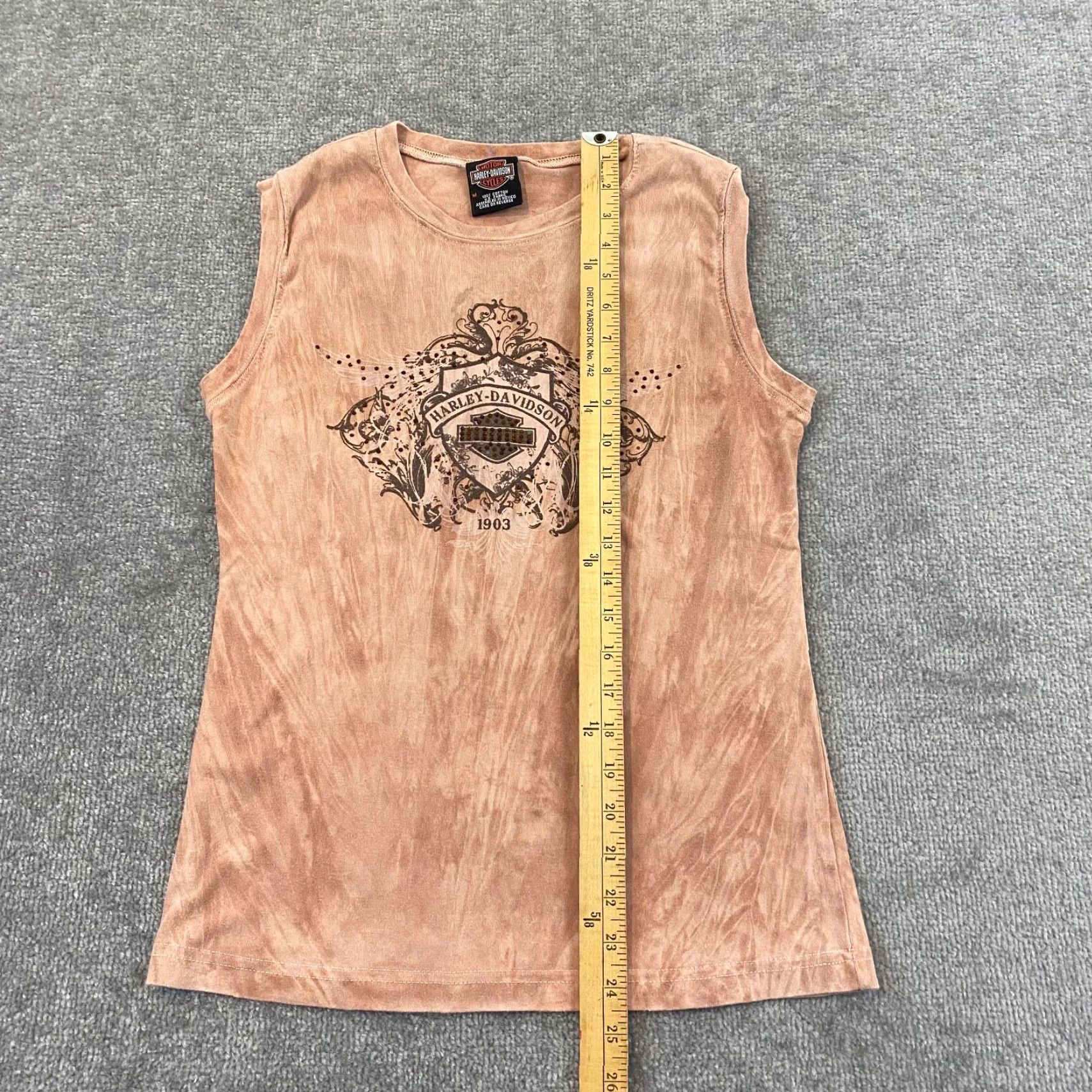 Harley Davidson Harley-Davidson Shirt Womens Medium Orange Rhinestone Tank Top Y2K California Biker Motorcycle Classic Girlie Womens Size M / US 6-8 / IT 42-44 - 6 Thumbnail