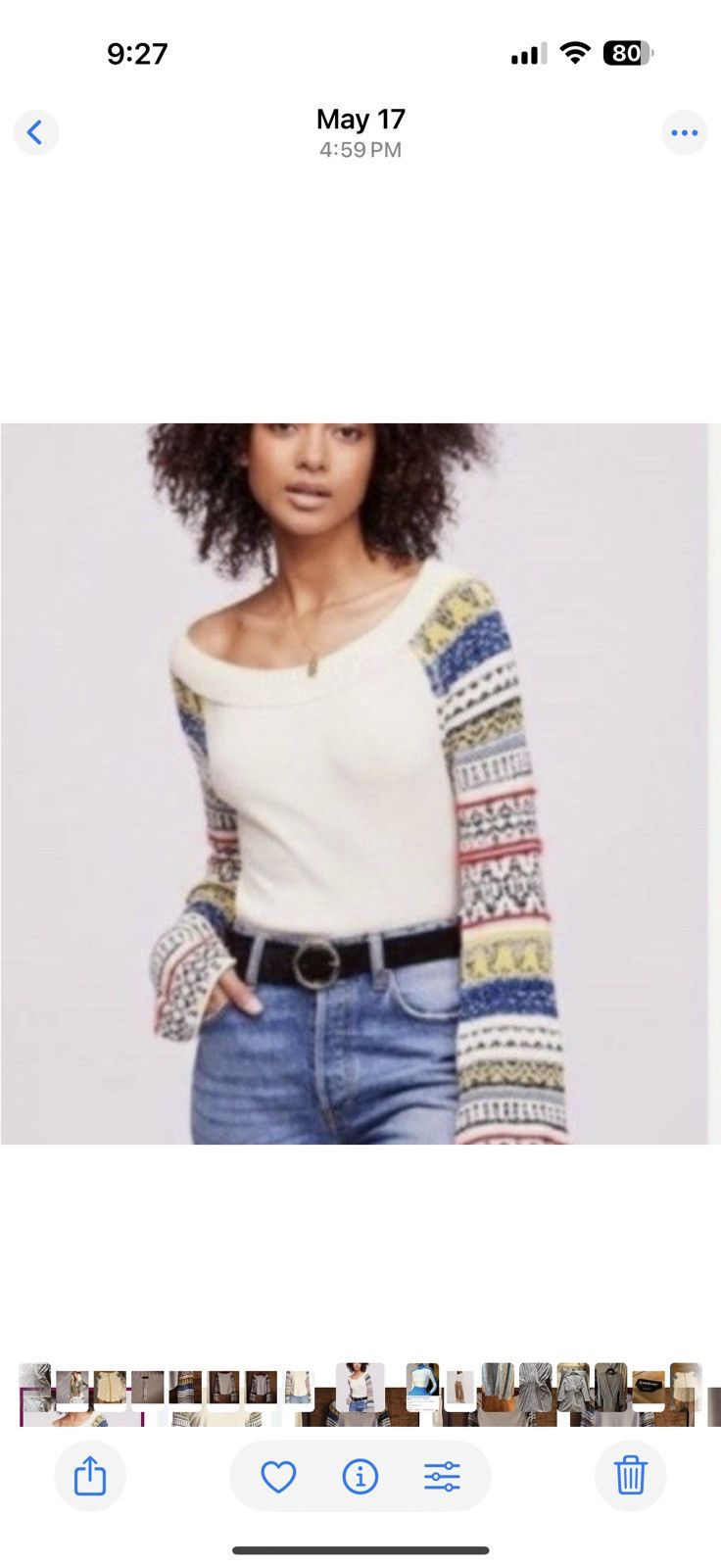 Free People Free People Fairground sweater top! Size L / US 10 / IT 46 - 1 Thumbnail