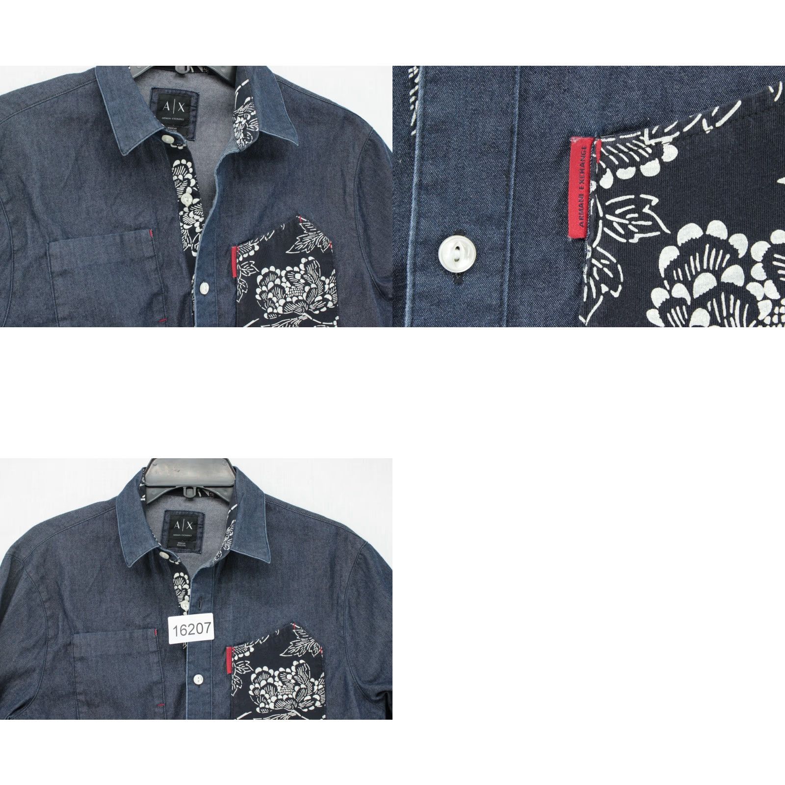 Armani Exchange Armani Exchange Denim Shirt Men's Small Regular Fit Long Sleeve Contrasting Trim Size US S / EU 44-46 / 1 - 8 Thumbnail