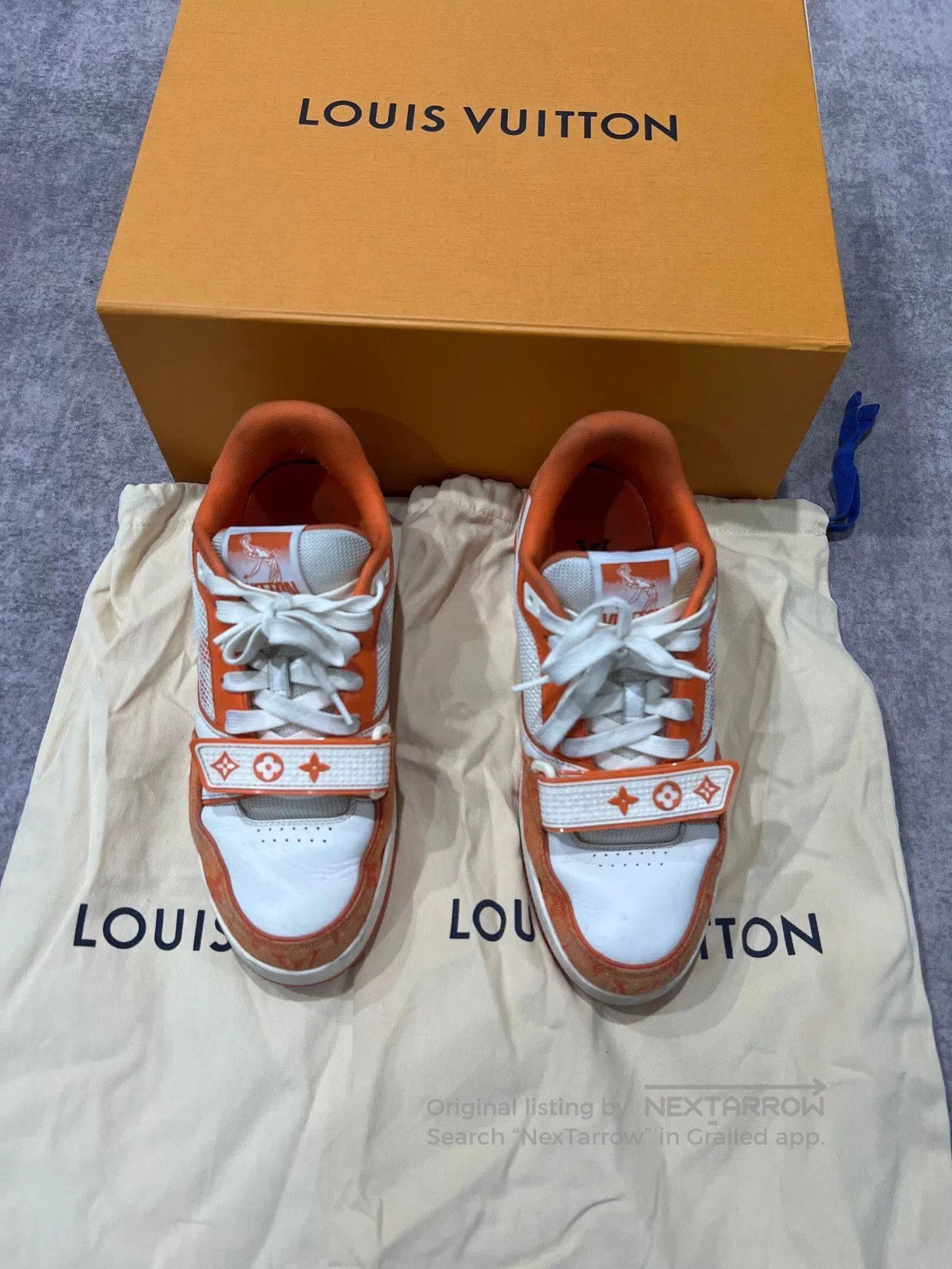 Louis Vuitton louis vuitton orange white velcro trainers. Size US 6 / EU 39 - 1 Thumbnail