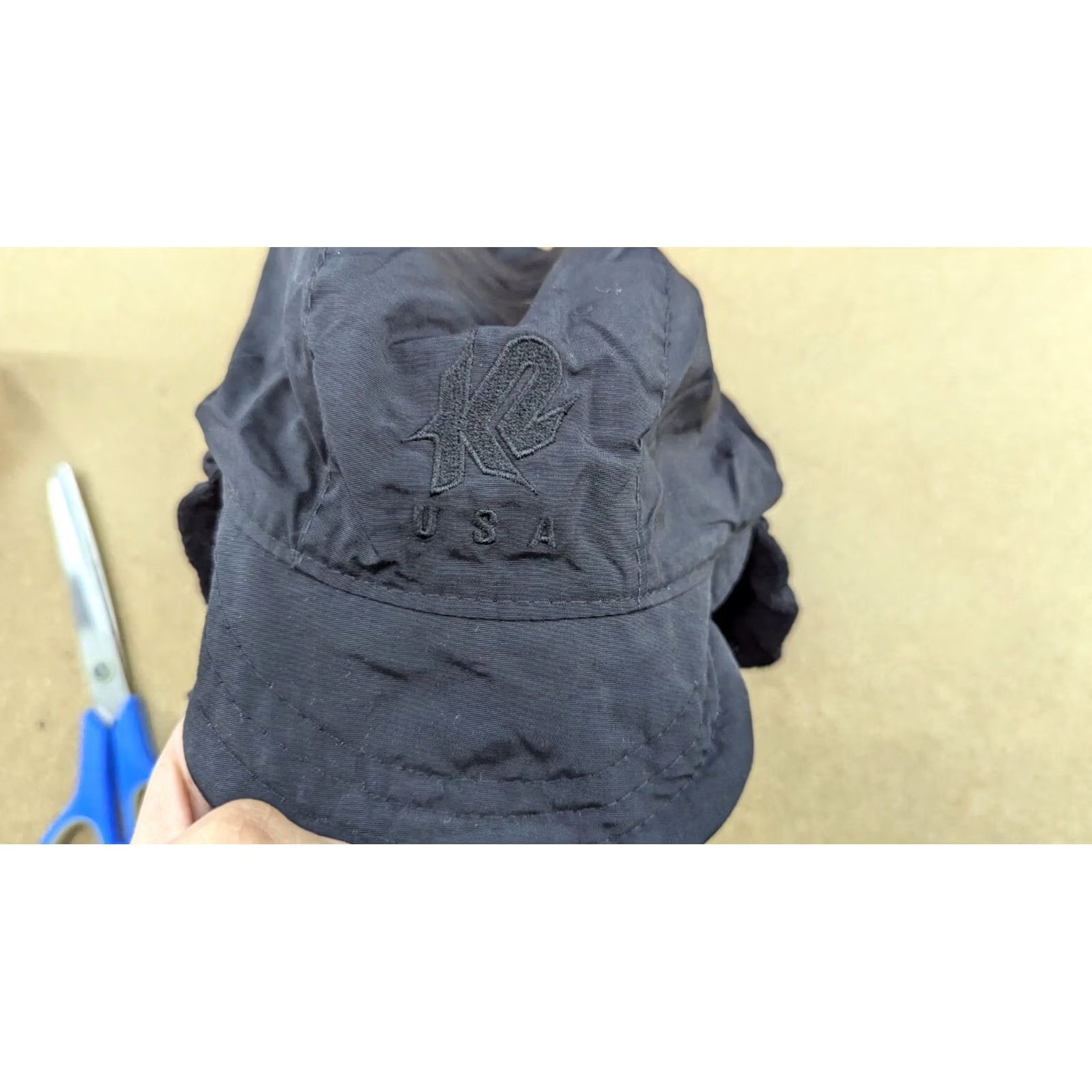 K2 VINTAGE K2 Black Trekking Cap Size 56 M Ear Flap Outdoor Adjustable Brim Chin Strap Size ONE SIZE - 4 Thumbnail