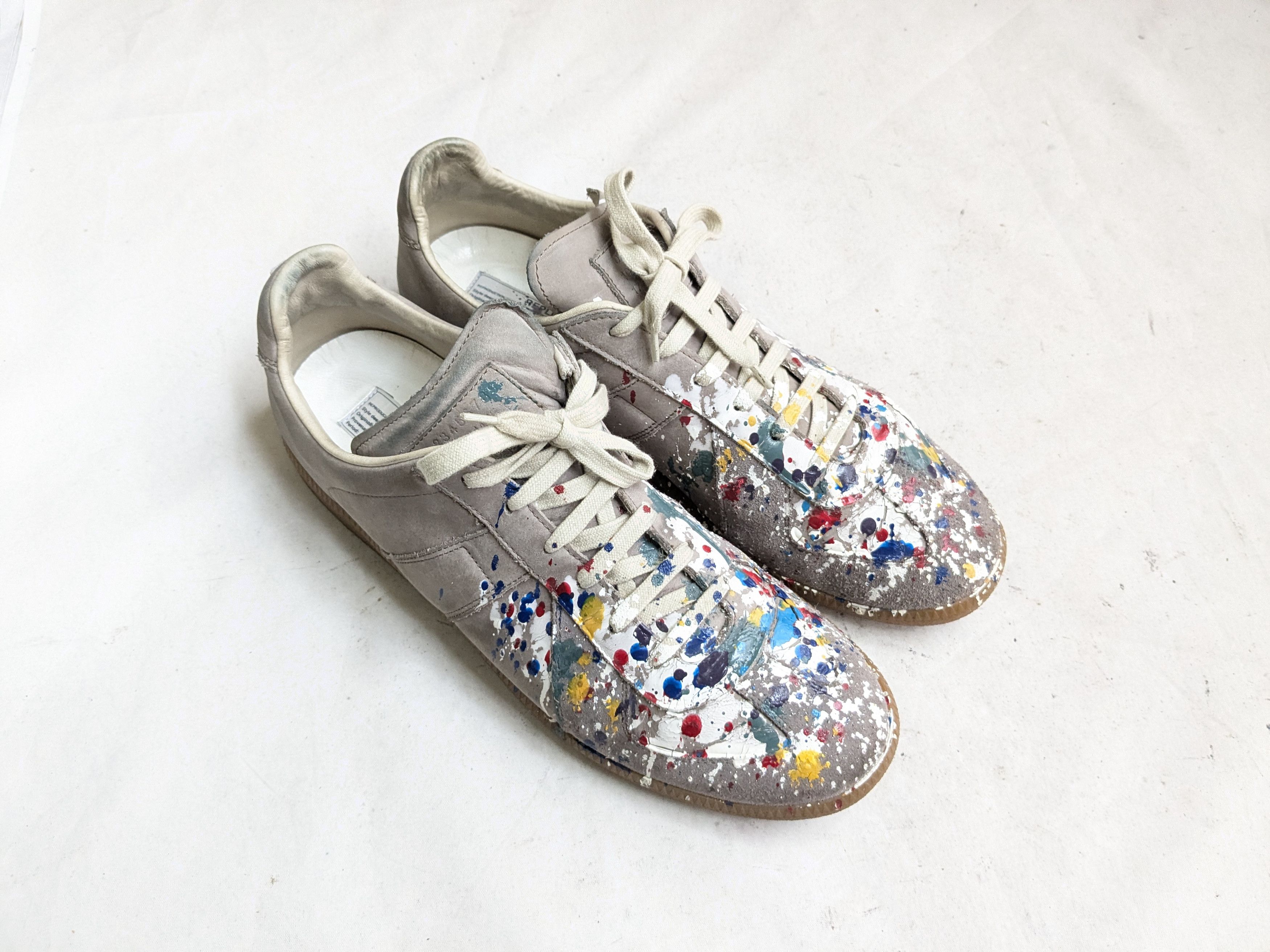 Maison Margiela Maison Margiela Replica GAT Gray Paint Splatter 12 45 Size US 12 / EU 45 - 2 Thumbnail