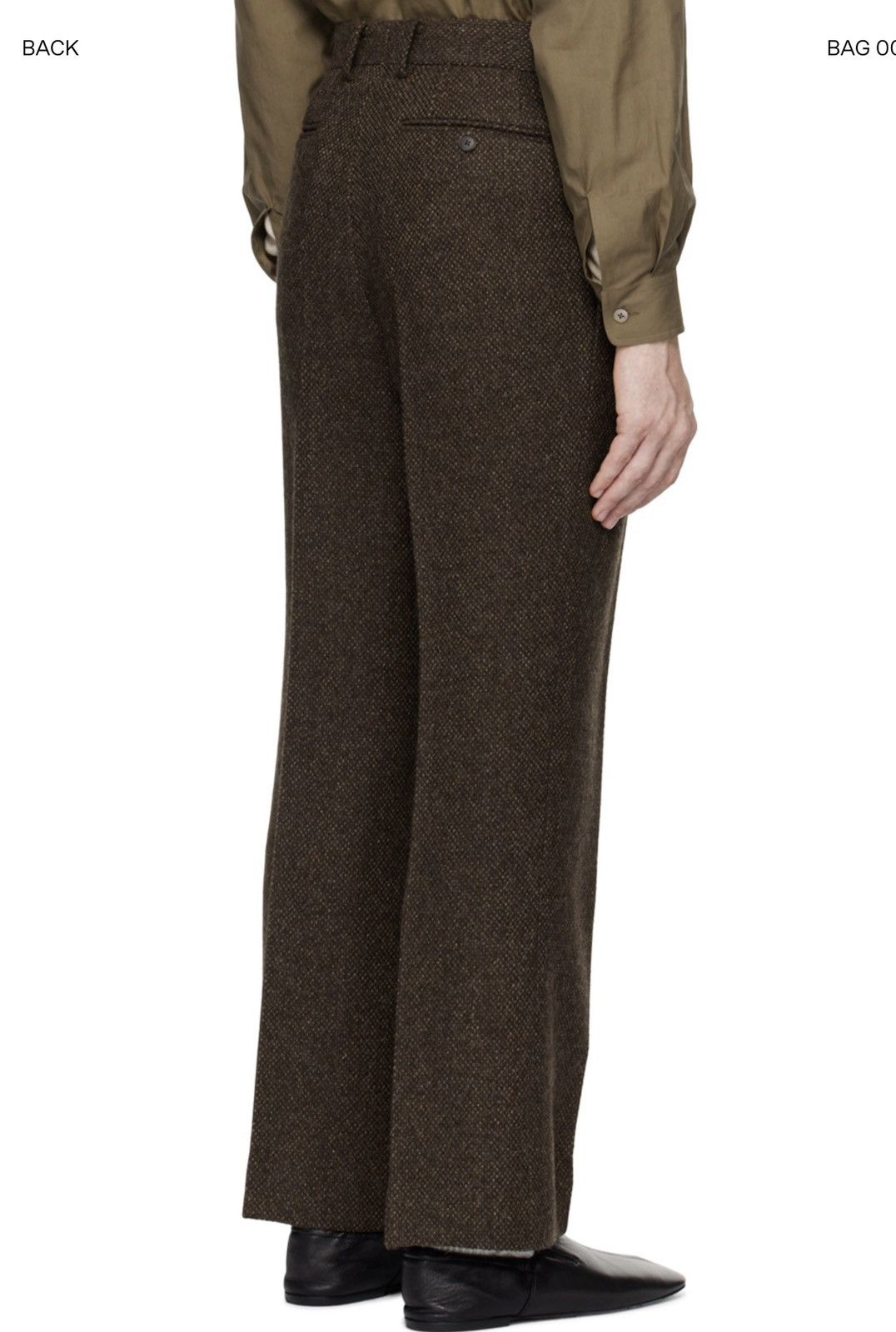 Auralee Auralee Brown Lama Shetland Wool Tweed Trousers - JP4 Size 50R - 13 Thumbnail