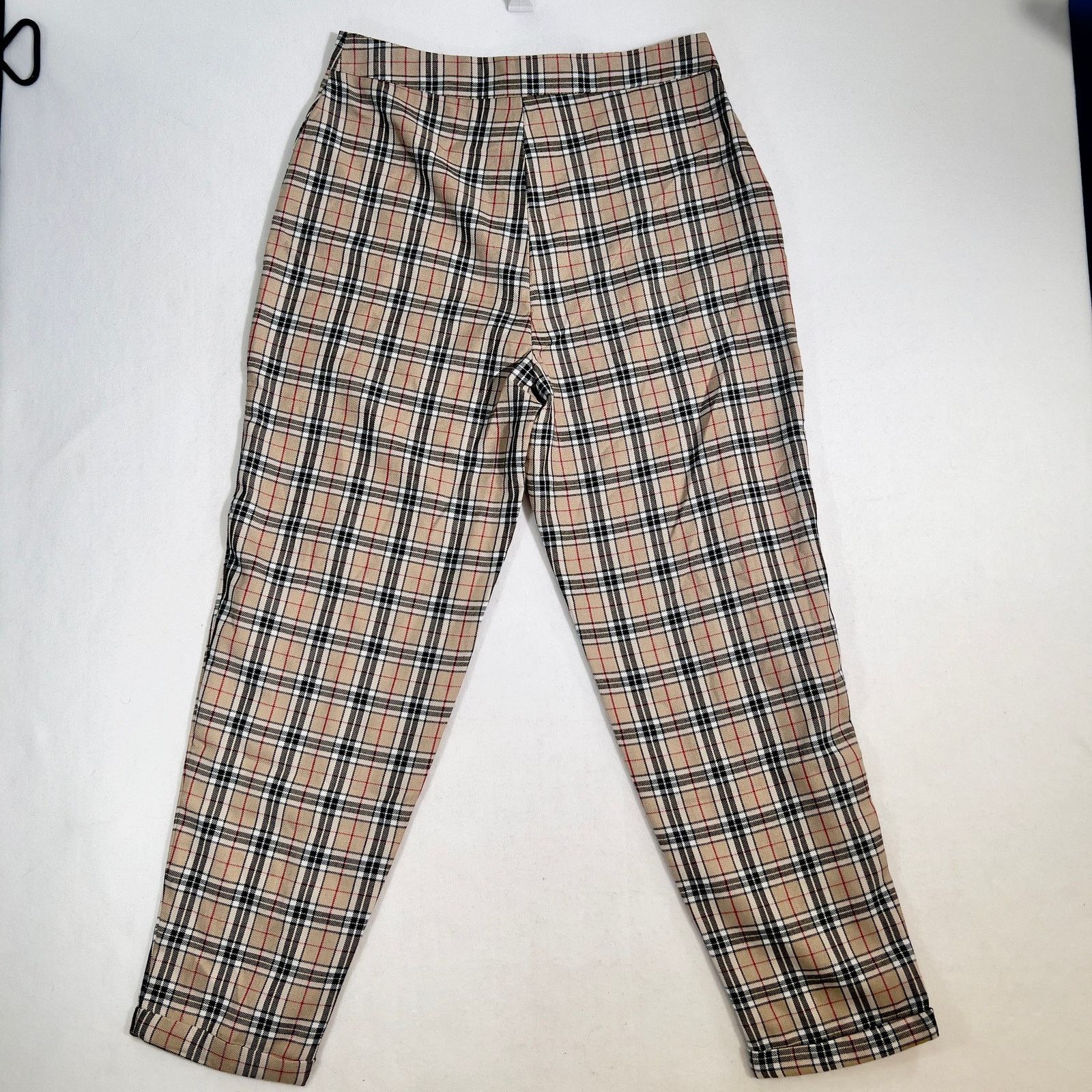 Nasty Gal Nasty Gal Collection Pant Woman 10 Tan Black Red Check Cuff Size 30" / US 8 / IT 44 - 3 Thumbnail