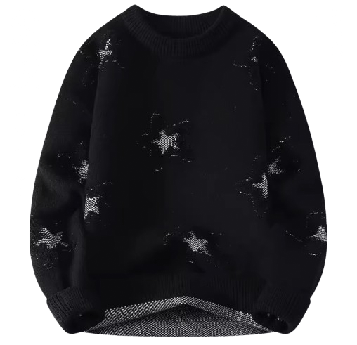 Other Streetwear Retro Y2K Graffiti Torn Star Jacquard Knitwear Size US L / EU 52-54 / 3 - 2 Thumbnail