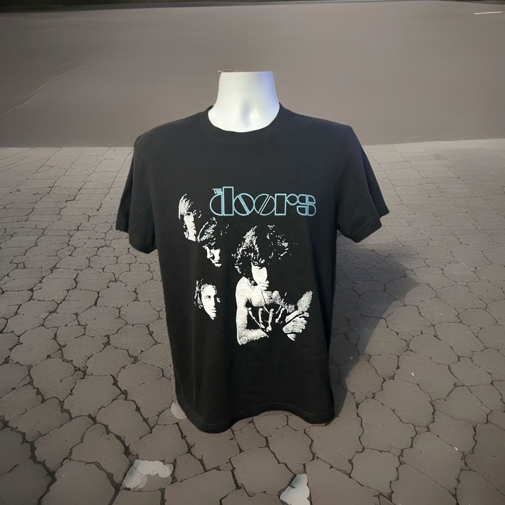 Vintage The Doors Shirt Adult Medium Black Front Graphic - The Doors Concert Rock Band Graphic Tee Mens M Black Cotton Knit Short Sleeve Crew Neck 2010-2019 Size US M / EU 48-50 / 2 - 4 Thumbnail