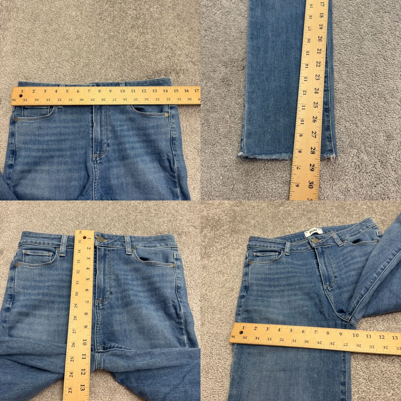 Paige Paige Hoxton Slim Jeans Women 29 Blue Medium Wash High Rise Denim Skinny 5-Pocket Size 29" - 9 Thumbnail