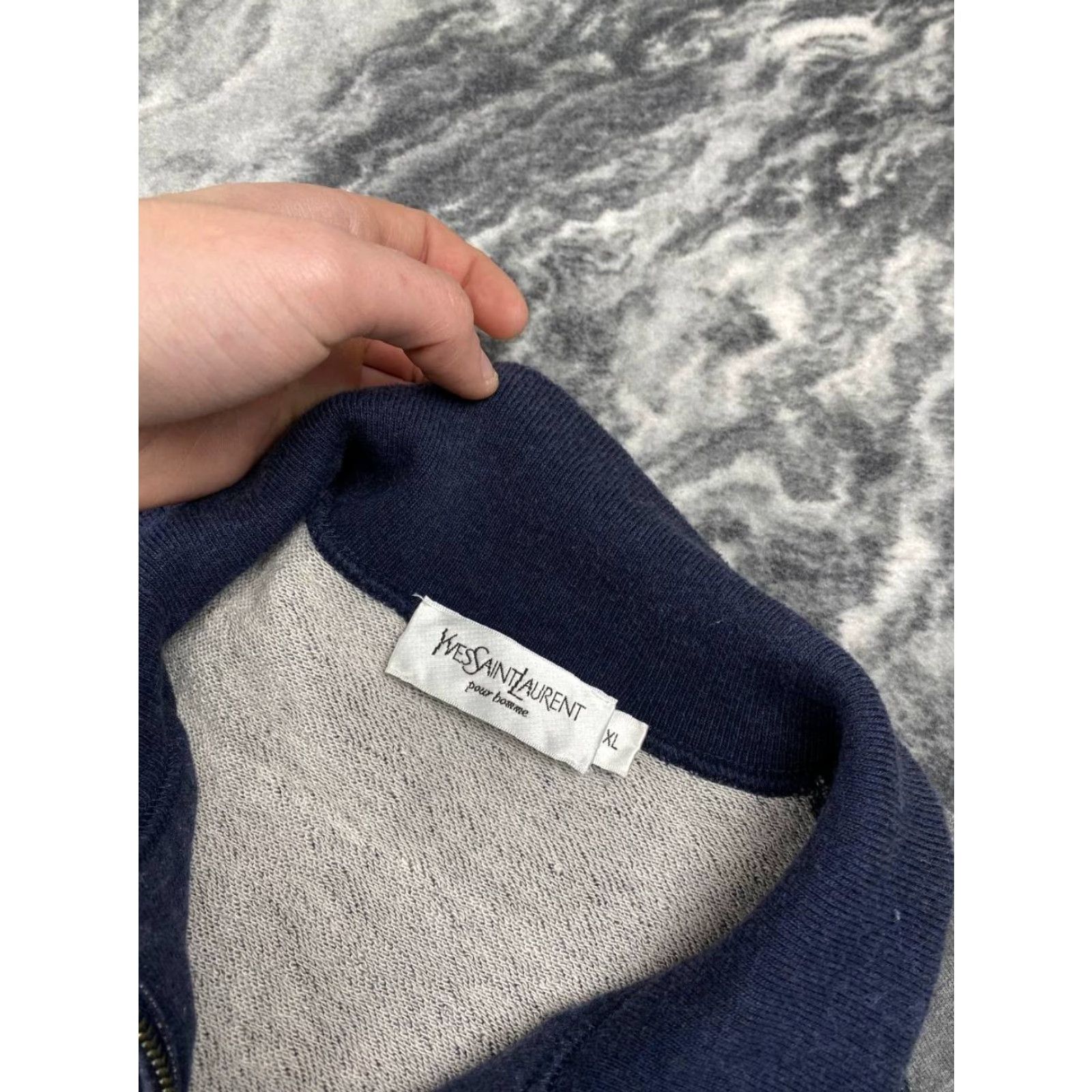 Yves Saint Laurent Yves Saint Laurent Sweatshirt Zip Up Jacket YSL 90s Men Size M Blue/C Gray Logo 90s Mens Sweatshirt Size US M / EU 48-50 / 2 - 4 Thumbnail