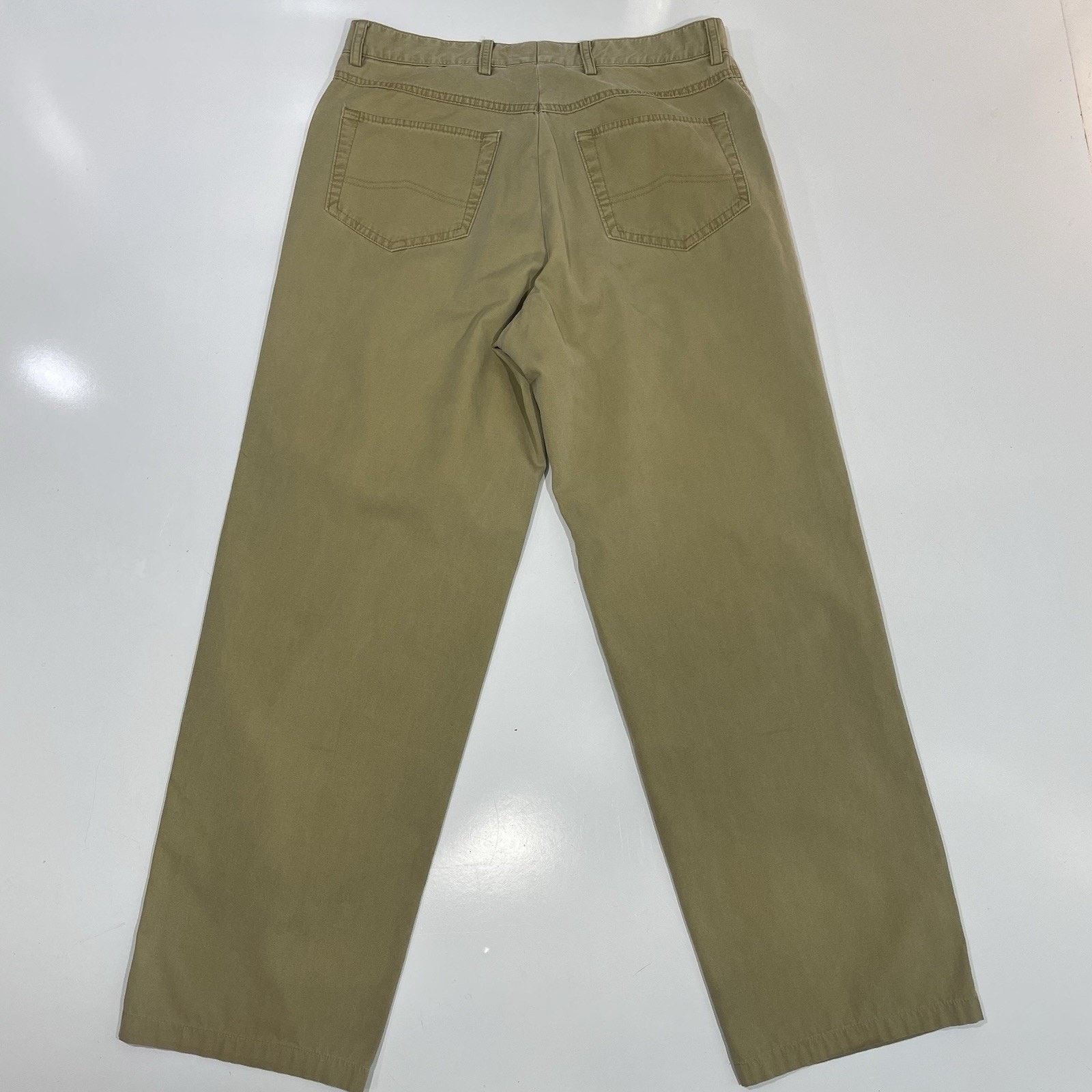 Harve Benard Bernard Zins France Cotton Khaki Pants Mens 32x29 Flat Front Size US 32 / EU 48 - 7 Thumbnail