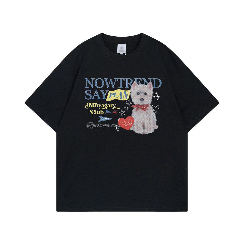 Japanese Brand Casual Loose-fitting Animal Puppy Print T-shirt Size US M / EU 48-50 / 2 - 1 Thumbnail