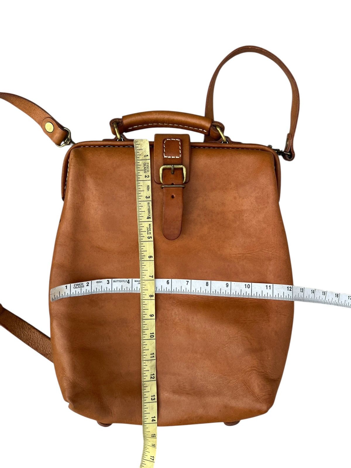 Leather Vintage HERZ Japan Patina Leather Backpack Rucksack Size ONE SIZE - 24 Thumbnail