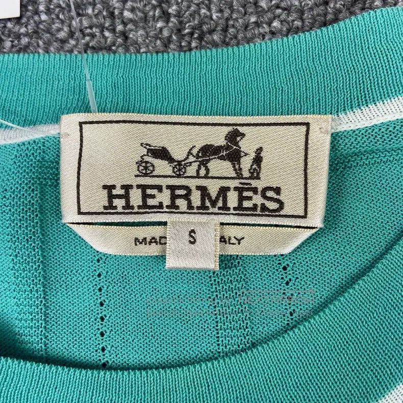 Other Hermes Lake Green Knitted Short Sleeve Size S / US 4 / IT 40 - 2 Thumbnail