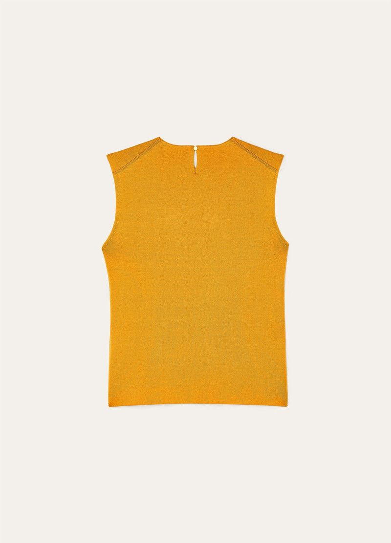 Loro Piana o1srvl11e0526 FAO4226 Siena Tank Top in Yellow Size L / US 10 / IT 46 - 6 Thumbnail