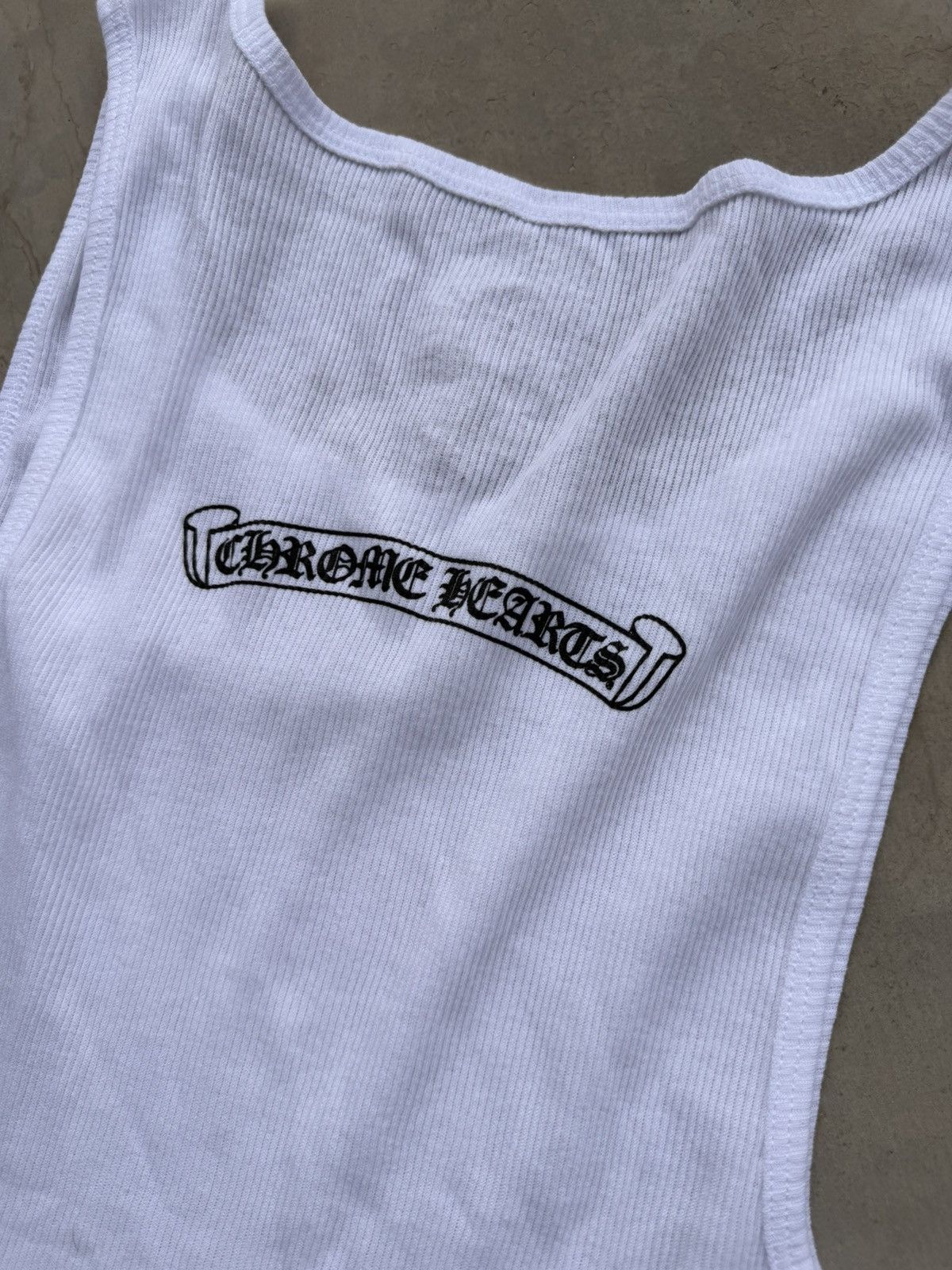 Chrome Hearts Chrome Hearts Neck Logo Tank Top White Size XL Brand New Size US XL / EU 56 / 4 - 4 Thumbnail