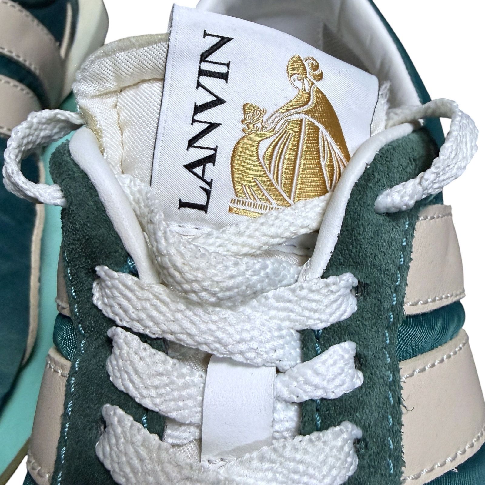 Lanvin Lanvin Women's 37 Peacock Blue White Bumper Sneakers US 6 Size US 6 / IT 36 - 10 Thumbnail
