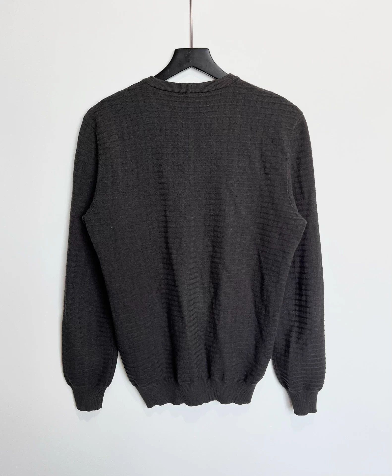 Giorgio Armani Giorgio Armani Black Brown Striped Knit Sweater 48 Size US M / EU 48-50 / 2 - 2 Thumbnail