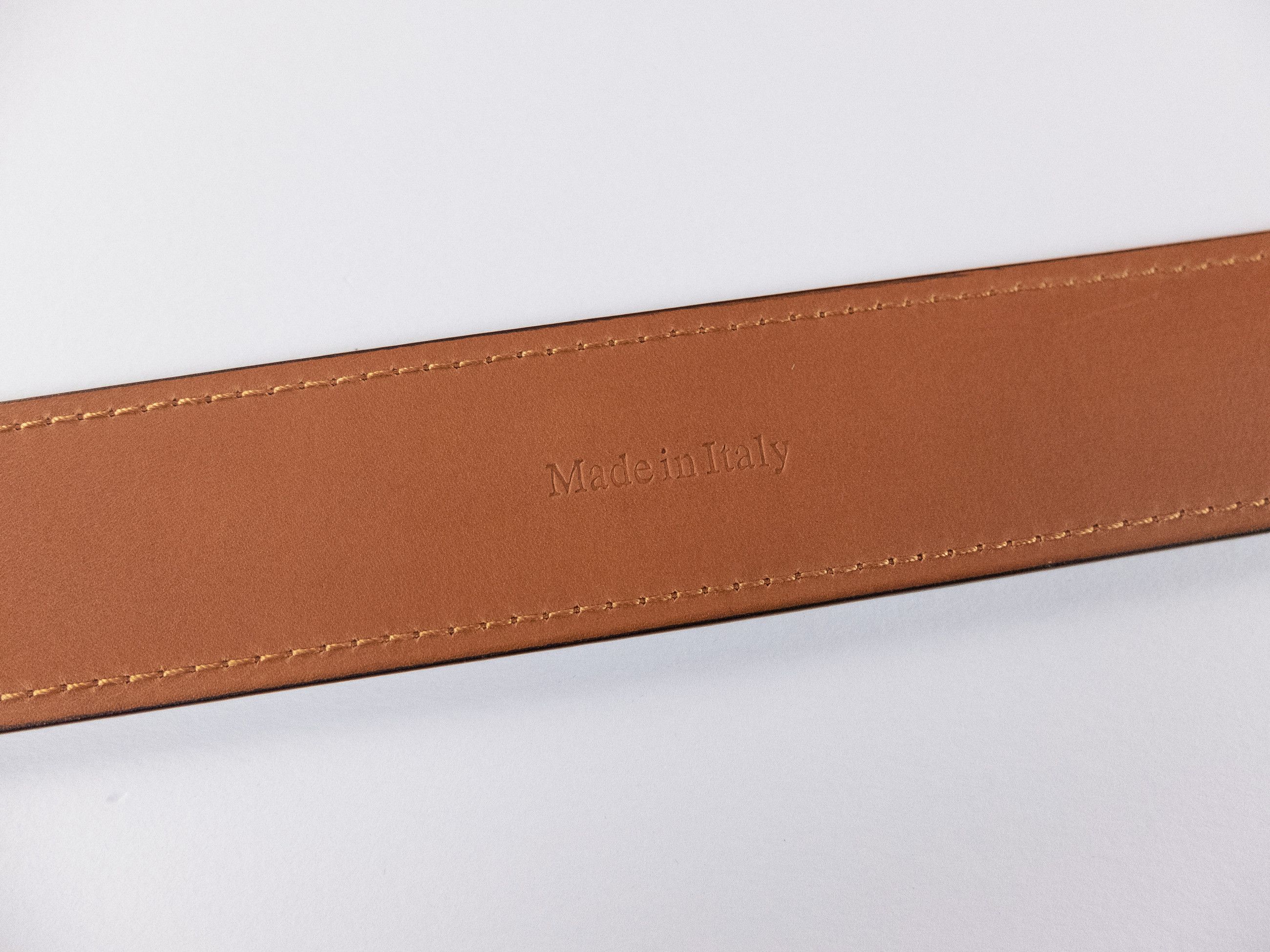 Berluti BERLUTI brown contrast stitch classic leather belt 90 Size 36 - 5 Thumbnail