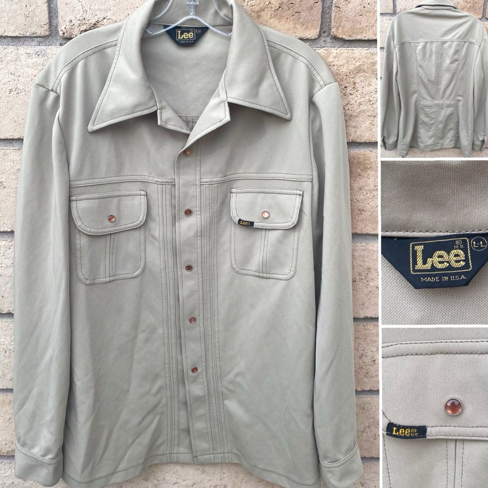 Lee Vintage Lee Western Shirt Jacket Chore Blazer Size L Beige Regular Mens Pocketed Collared Lightweight Snap Closure WWII? Size US L / EU 52-54 / 3 - 2 Thumbnail