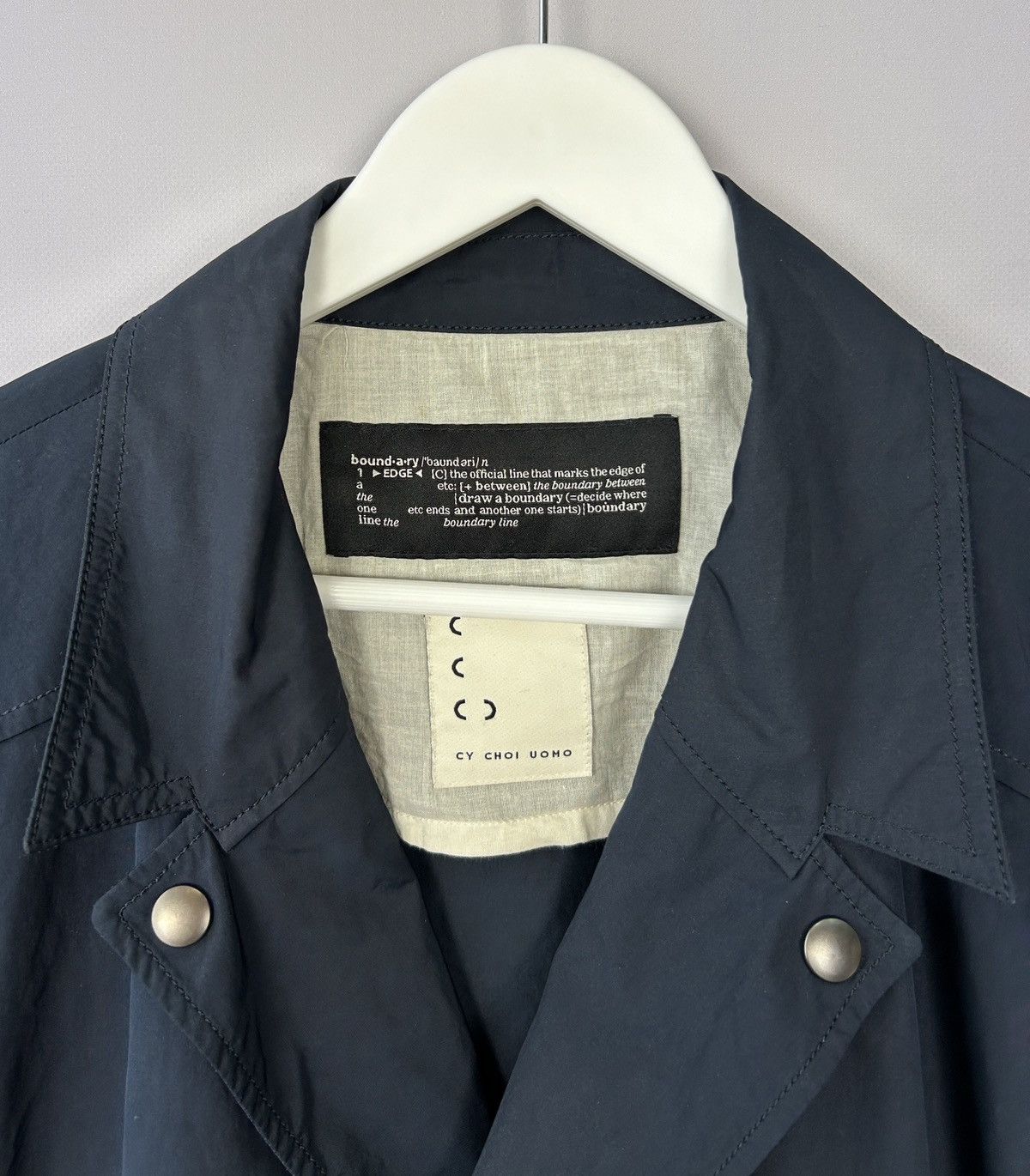 Japanese Brand Cy Choi Double Breasted Navy Nylon Coat Jacket Size L Size US L / EU 52-54 / 3 - 13 Thumbnail
