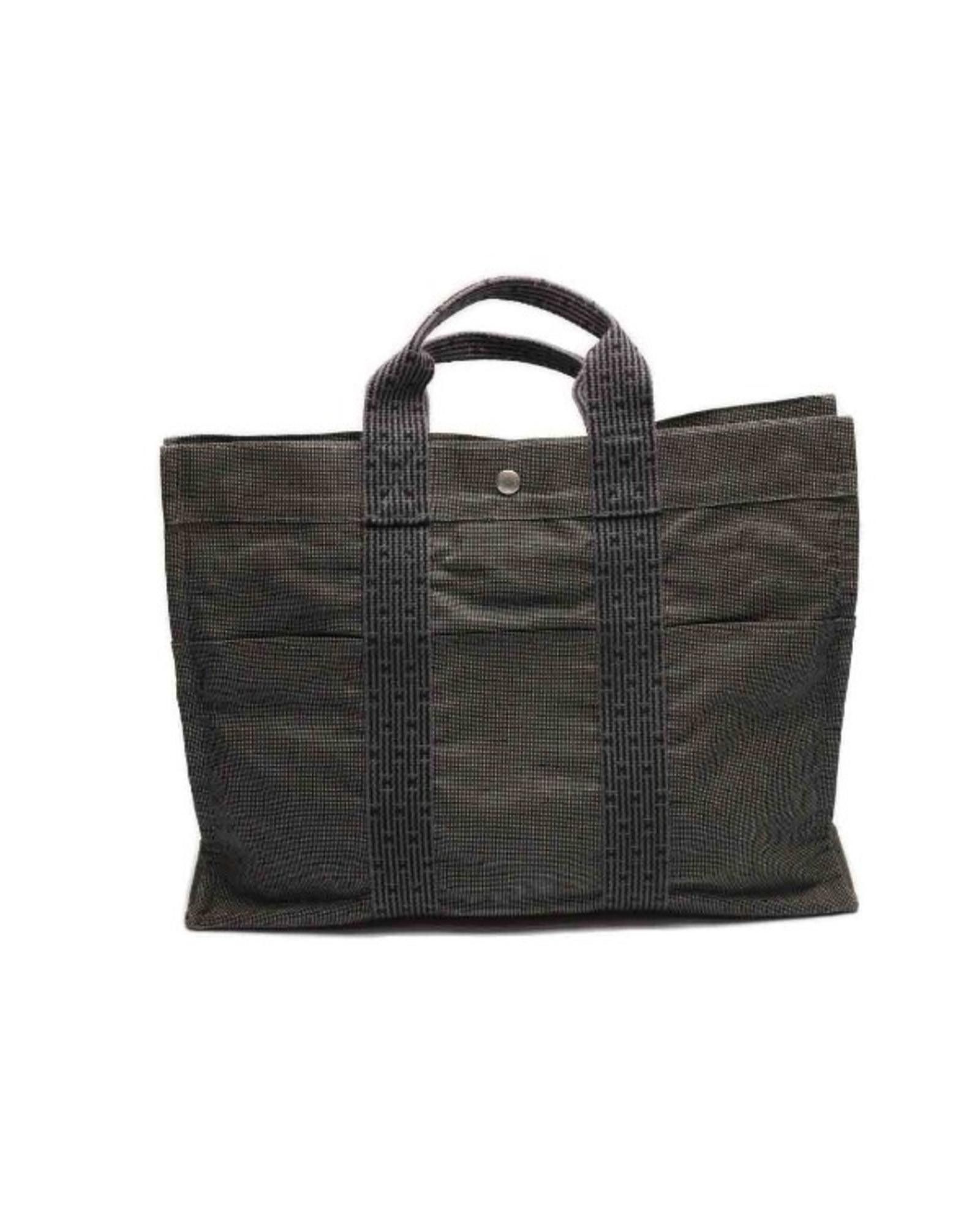 image of Hermes Gray Canvas Tote Bag in Grey, Women's