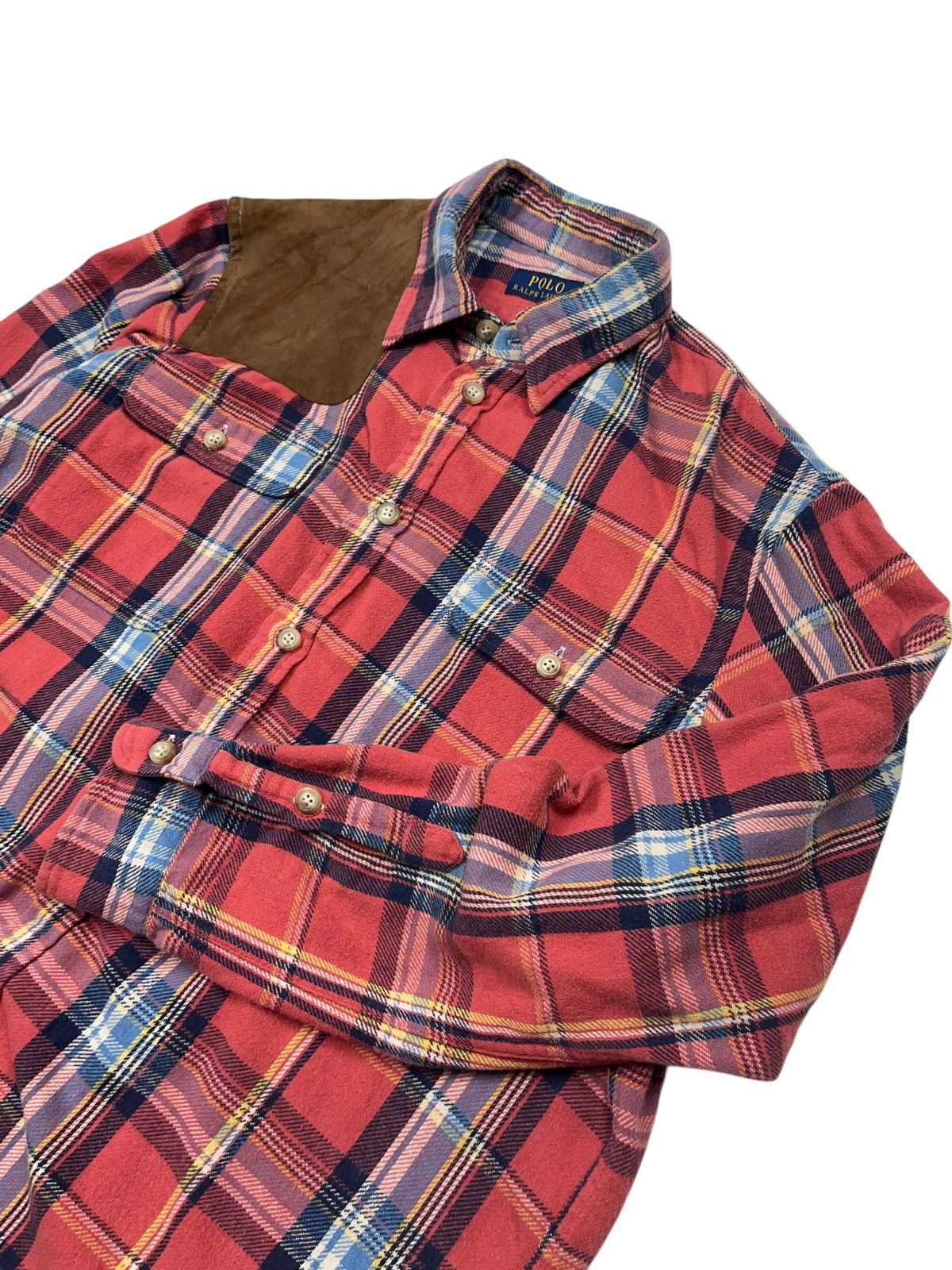 Hunter × Polo Ralph Lauren × Vintage Vintage Polo Ralph Lauren Flannel Plaid Hunting Shirt Size US XL / EU 56 / 4 - 3 Thumbnail