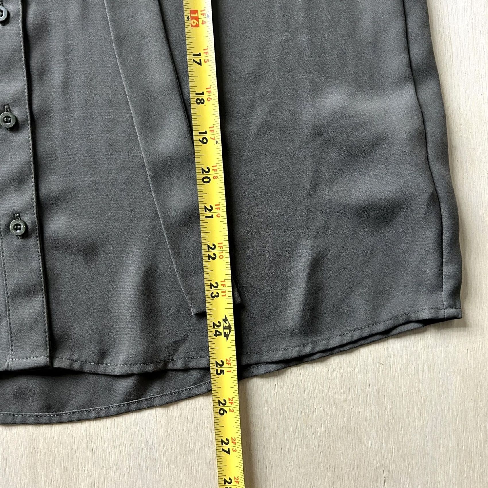 Calvin Klein Calvin Klein Blouse Womens Medium Green Pleated V Neck Tie Neck Long Sleeve Top Size M / US 6-8 / IT 42-44 - 5 Thumbnail
