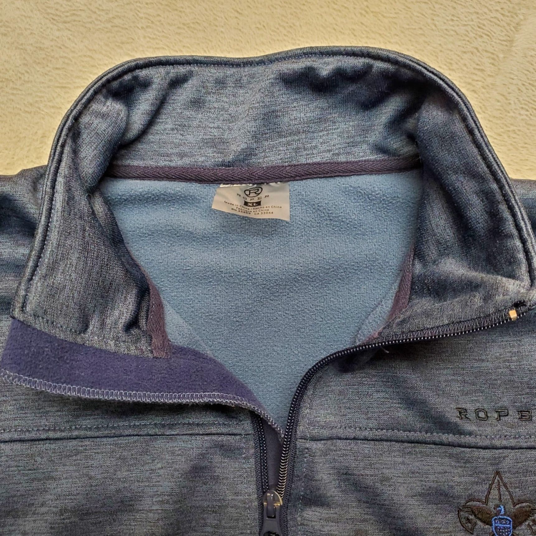 Roper VINTAGE Boy Scouts Of America Jacket Mens XL Blue Full Zip 100% Polyester Knit Roper Size US XL / EU 56 / 4 - 5 Thumbnail