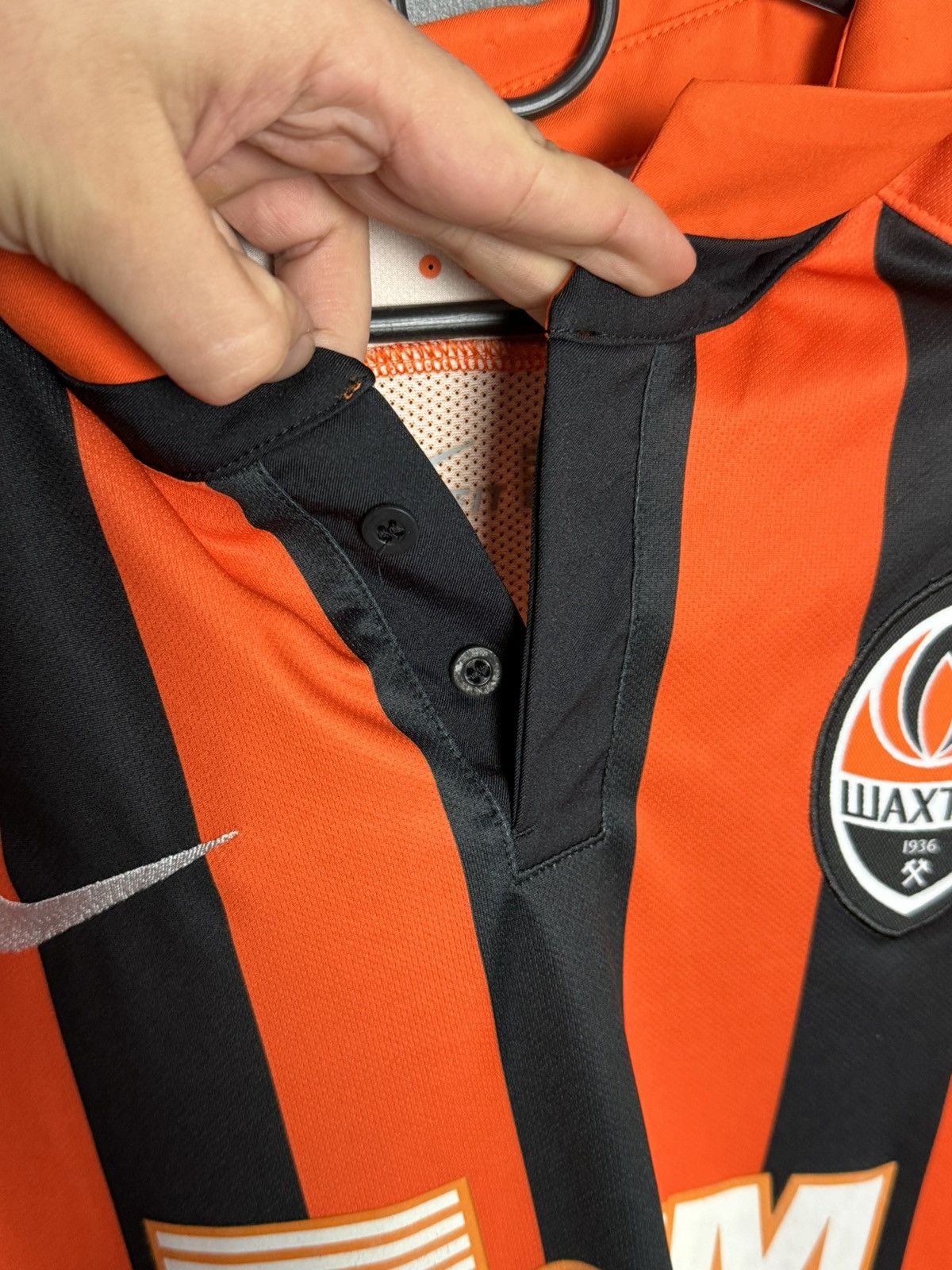 Nike Shakhtar Donetsk 15/16 Home Match Worn Football Jersey Shirt Size US L / EU 52-54 / 3 - 5 Thumbnail