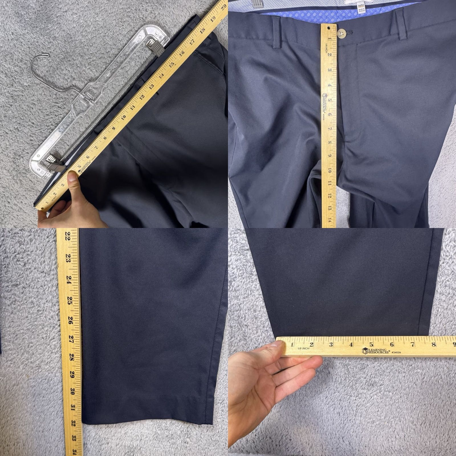 Peter Millar Peter Millar Raleigh Performance Trouser Pants Men 36x32 Chino Flat Front Regular Black Polyester Moisture Wicking Pockets Slim/Standard Size US 36 / EU 52 - 8 Thumbnail