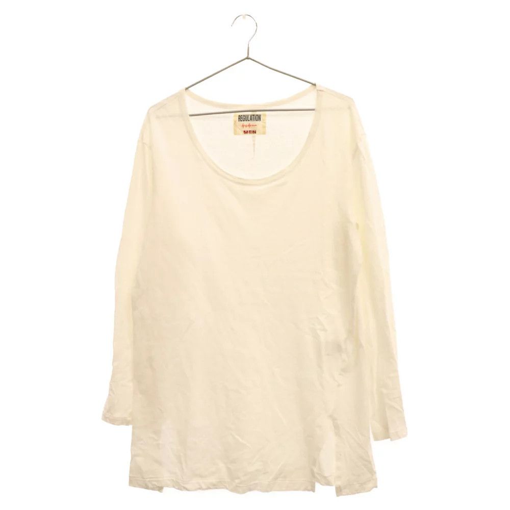 image of Regulation Yohji Yamamoto Men Crew Neck Long Sleeve T-Shirt in White (Size Small)