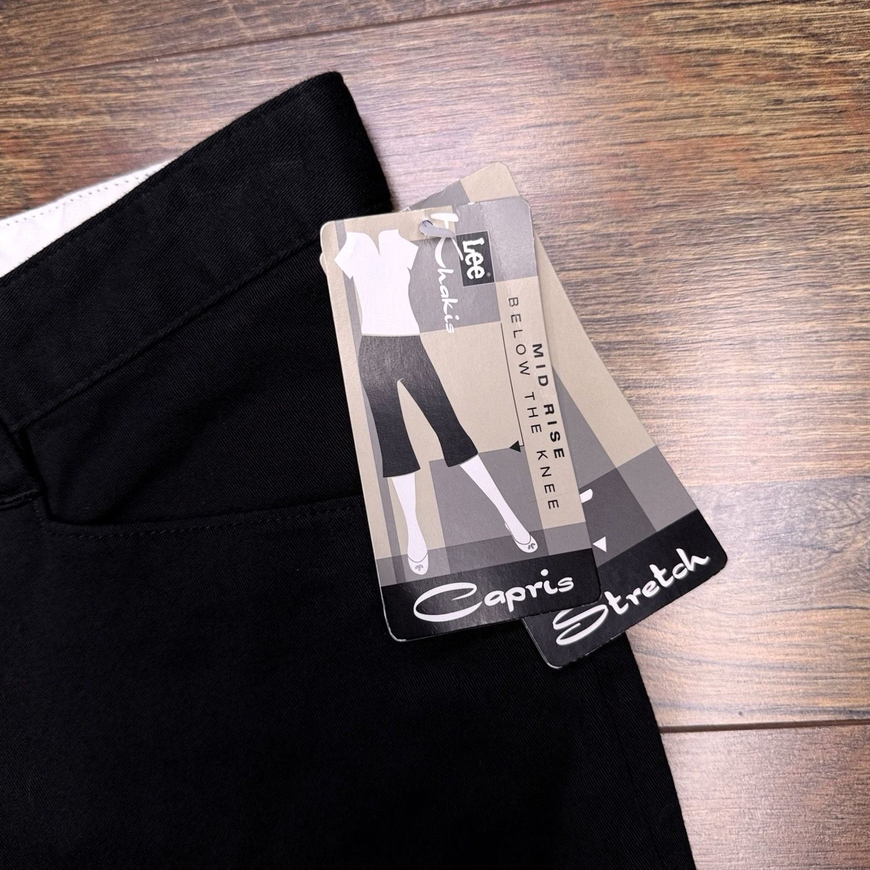 Lee VINTAGE Lee Capri Pants Womens 6M Black High Rise Stretch Khakis New Size 28" / US 6 / IT 42 - 4 Thumbnail