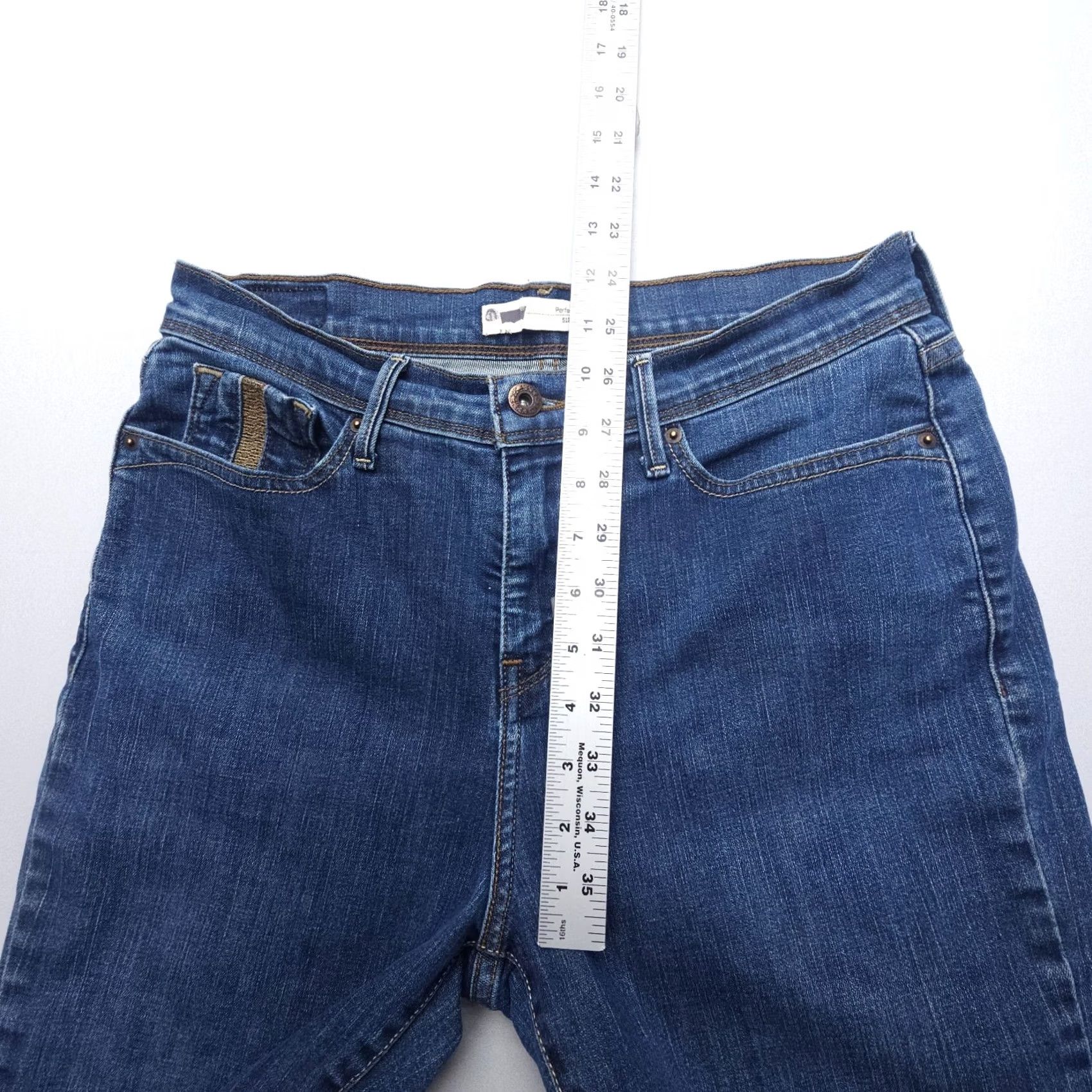 Levi's VINTAGE Levi's 512 Perfectly Slimming Straight Jeans Blue Size 29 x 31 2000's Womens Size 29" - 7 Thumbnail