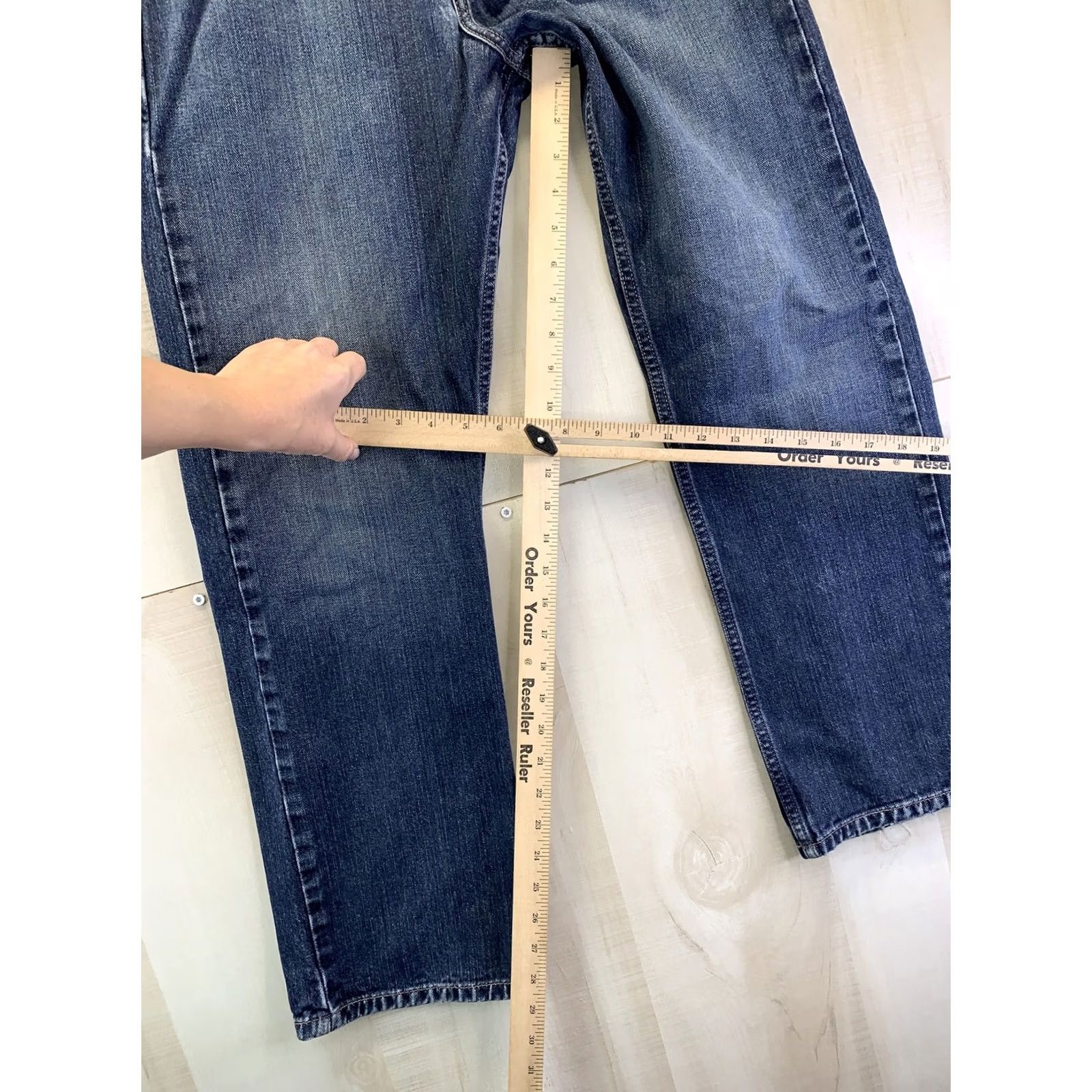 Eddie Bauer VINTAGE Eddie Bauer Denim Jeans Distressed Mens Straight Leg SZ 32x30-5295 Blue Cotton 5-Pocket Design Regular Jeans Mens Vintage 5295 Distressed Size US 32 / EU 48 - 4 Thumbnail