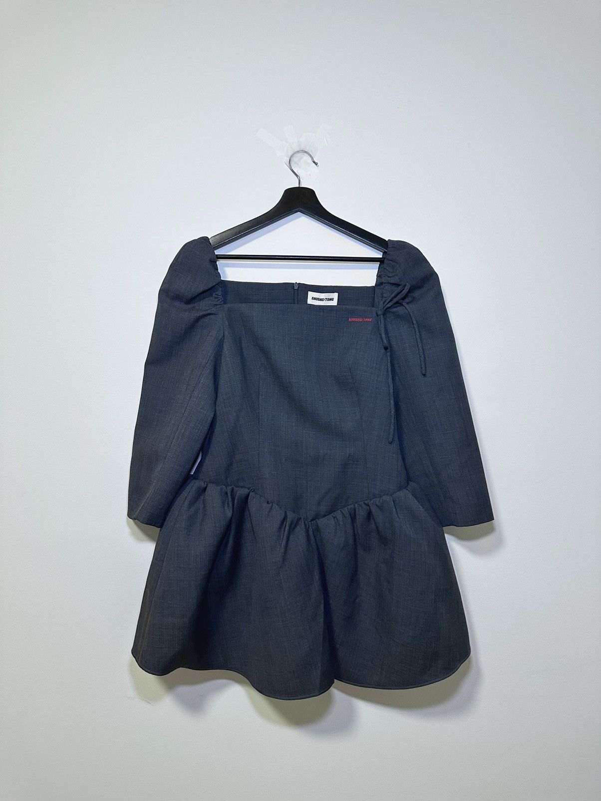 image of Shushutong Shushu/tong Ssense Exculsive Peplum Grey Dress, Women's (Size Large)
