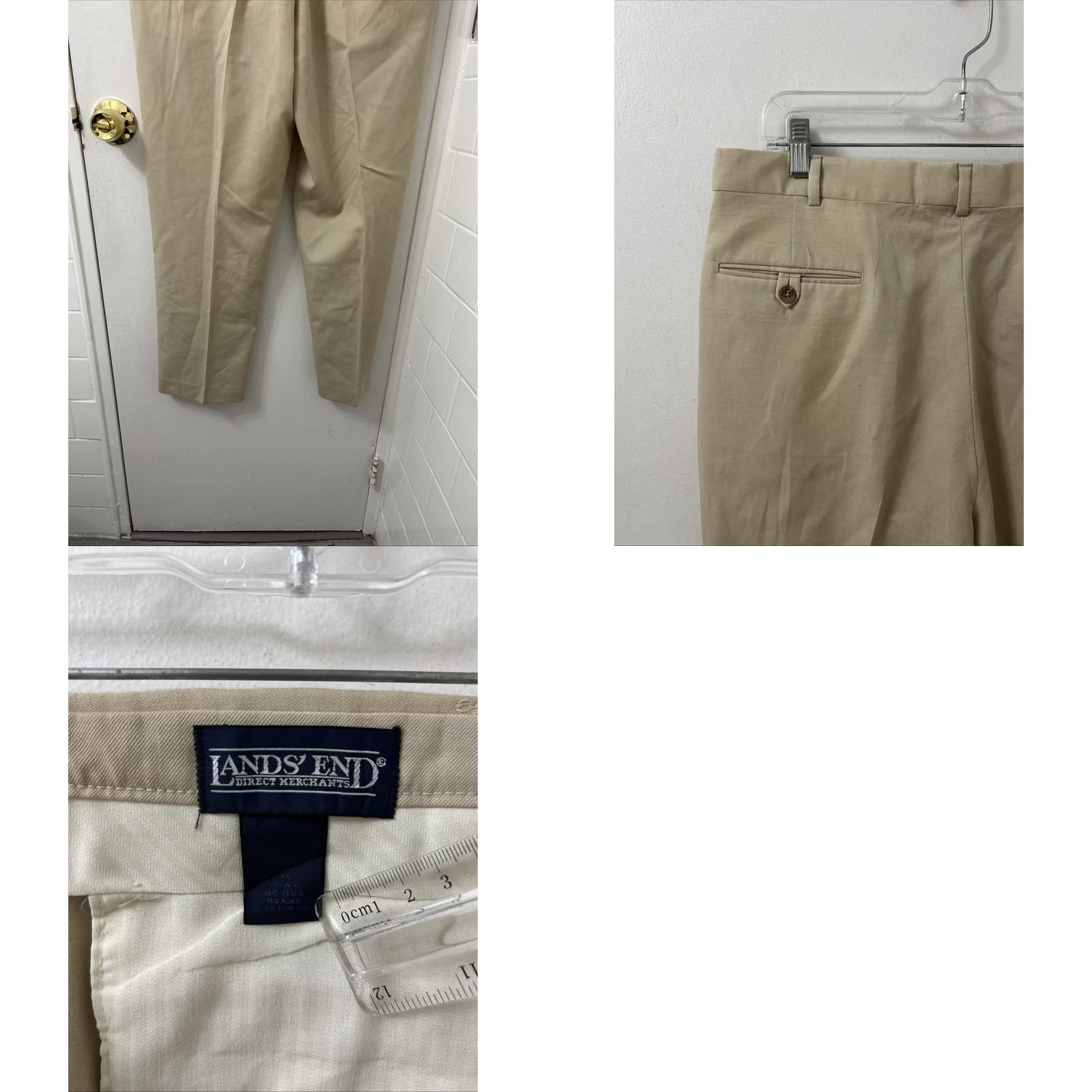 Lands' End VTG Lands' End Direct Merchants Pants Mens 34x29 Tan 100% Wool Chino Trousers Slim? Classic? Wait: ensure original words only. Size US 36 / EU 52 - 8 Thumbnail